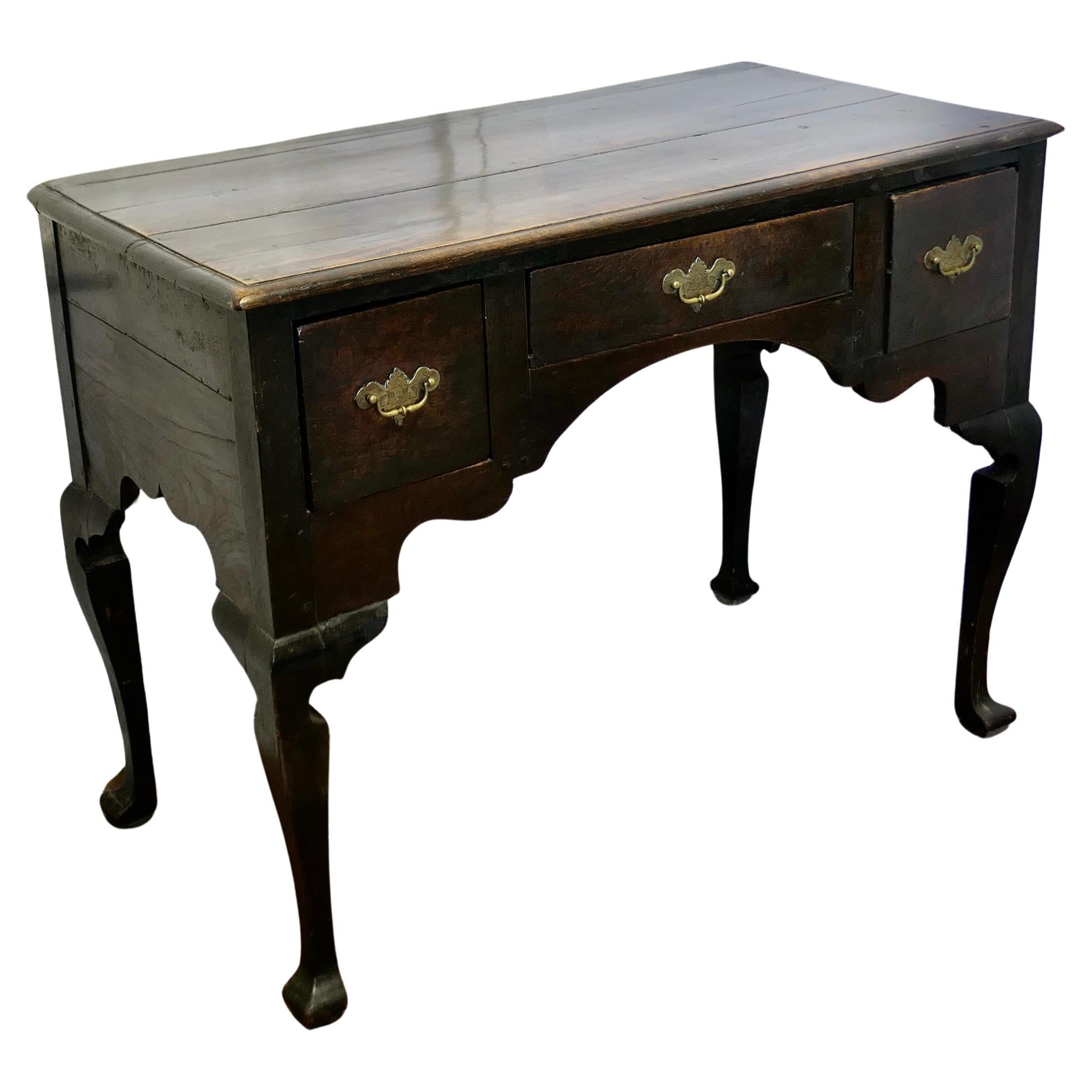 18th Century Oak Low Boy Desk  This is a good solid country made piece  For Sale