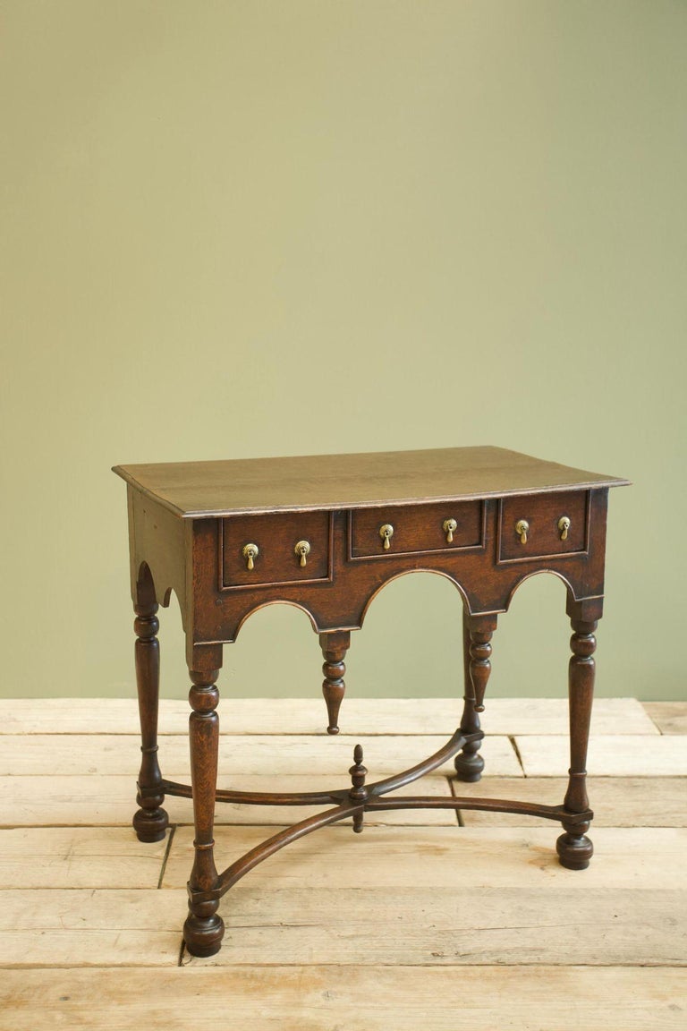 18th Century Oak Low Boy with Cross Stretcher For Sale at 1stDibs