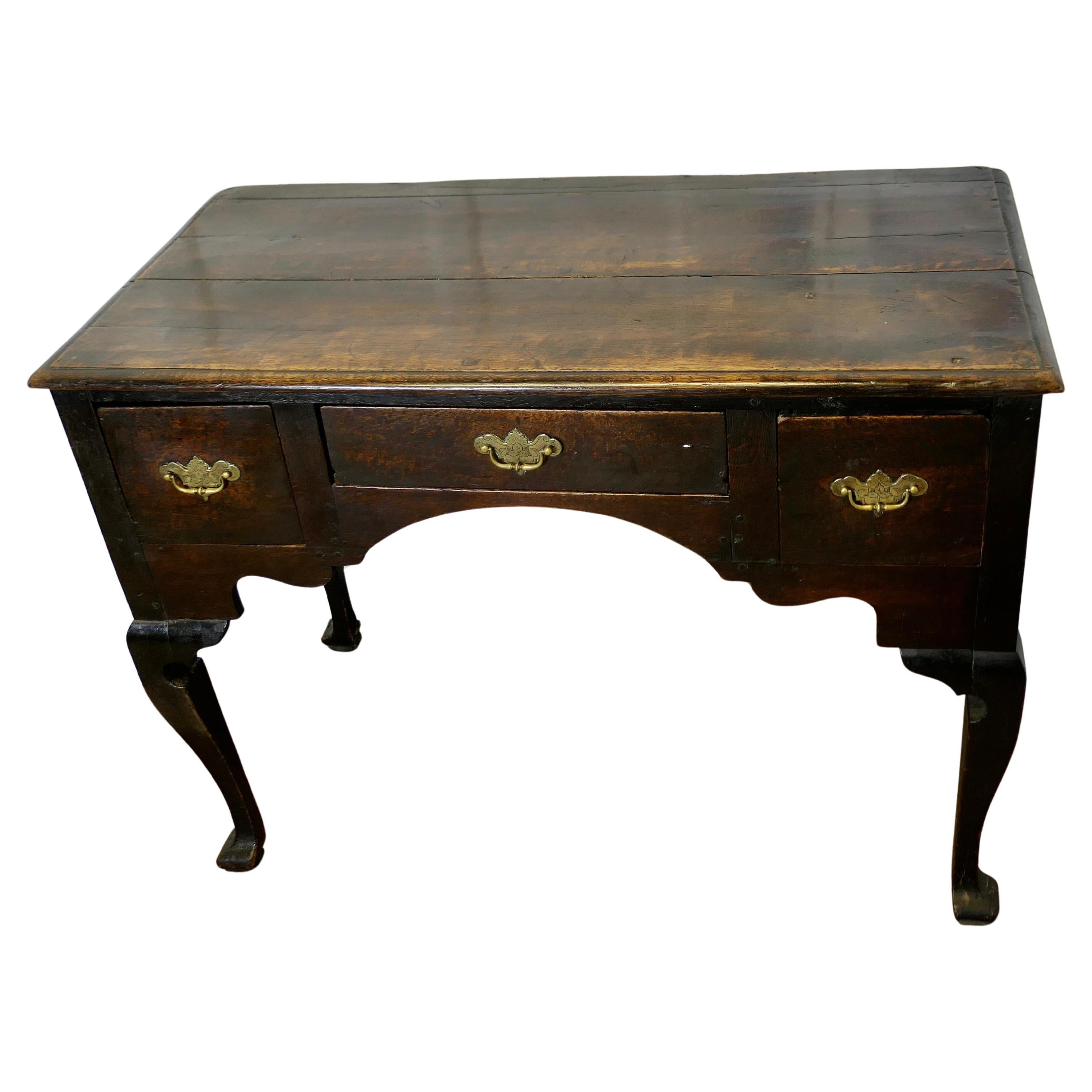 18th Century Oak Low Boy, Writing Desk This is a good solid country made piece For Sale