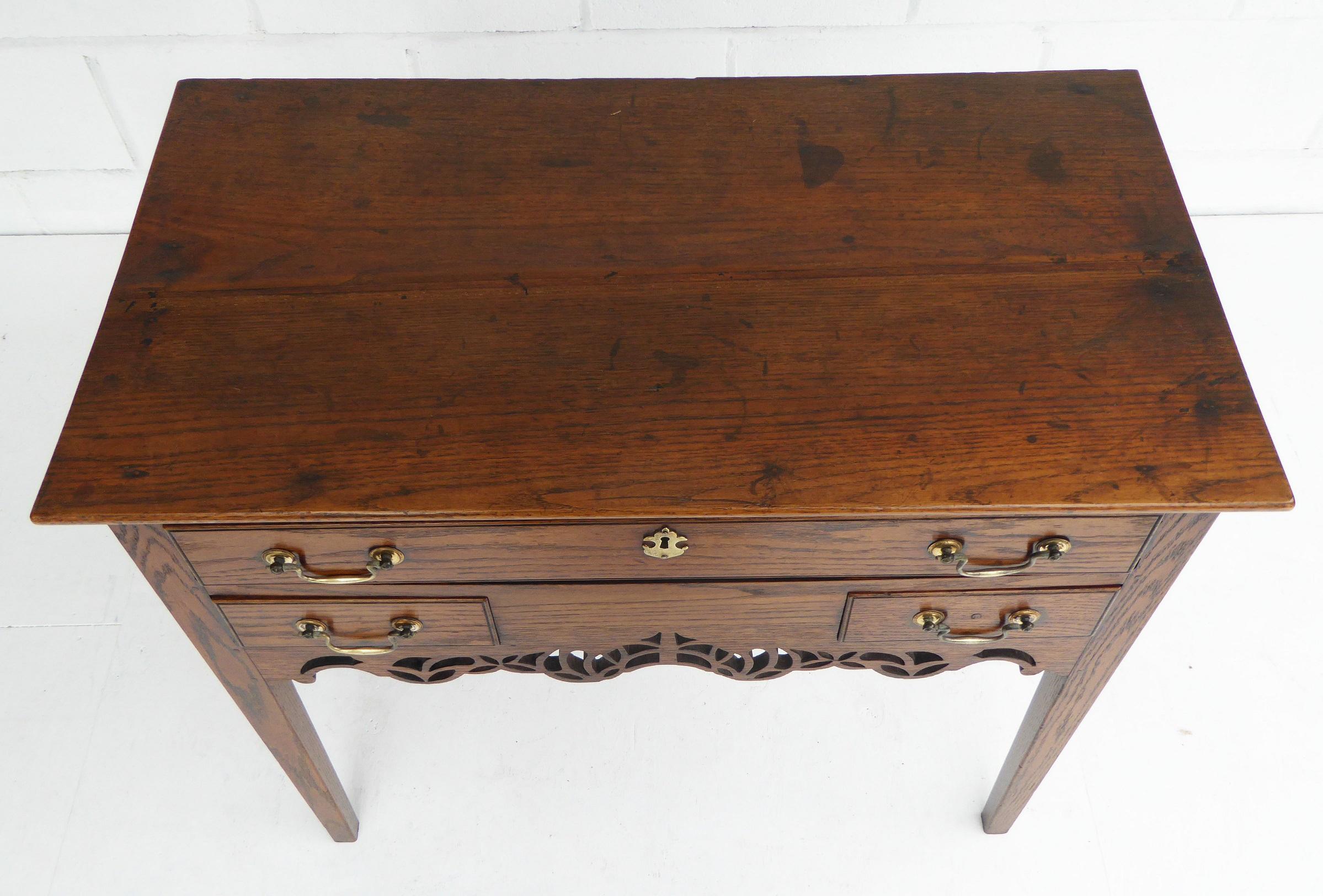 George III 18th Century Oak Lowboy For Sale