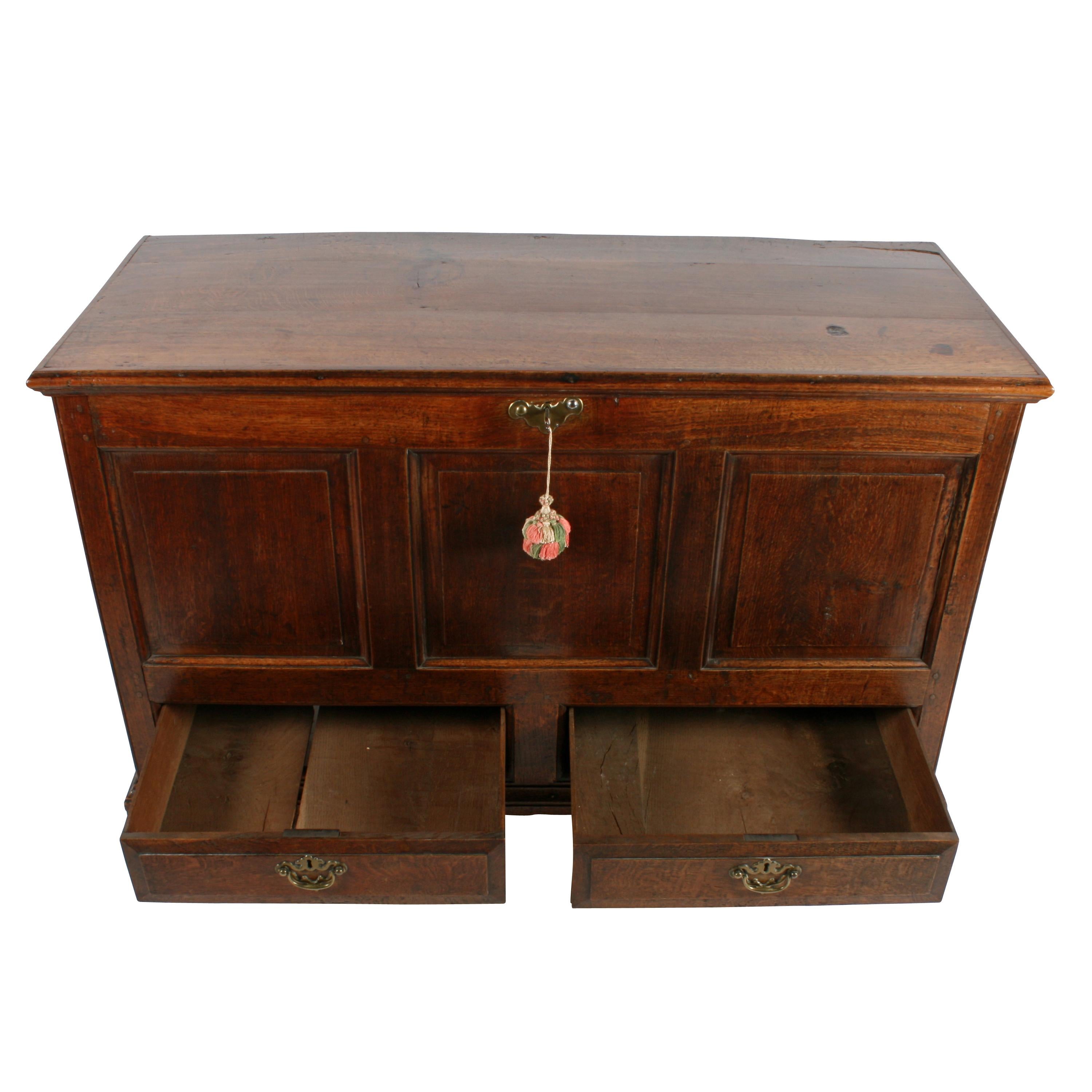 18th Century Oak Mule Chest In Good Condition For Sale In Newcastle Upon Tyne, GB