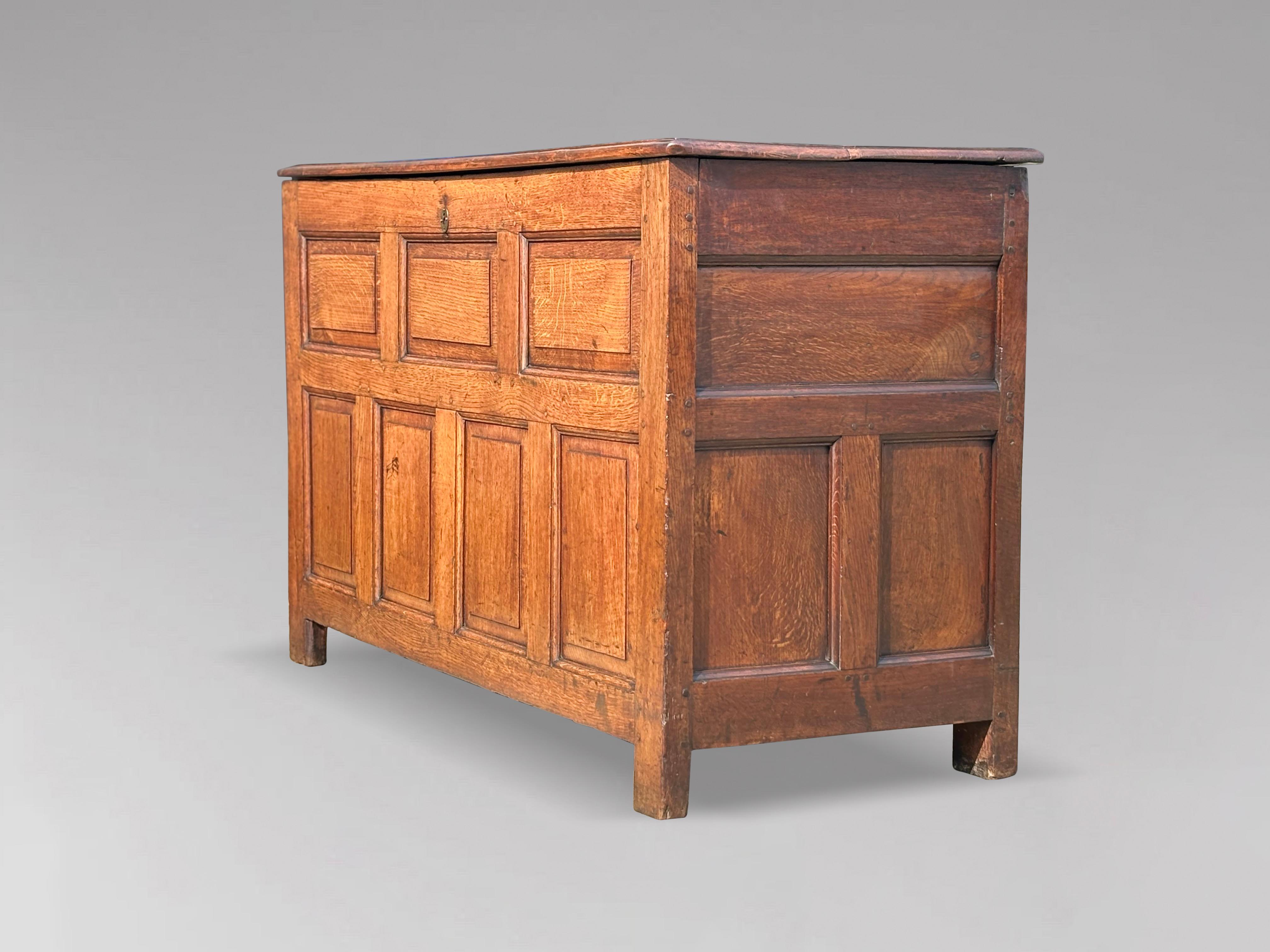 18th Century Oak Panelled Mule Chest In Good Condition In Petworth,West Sussex, GB