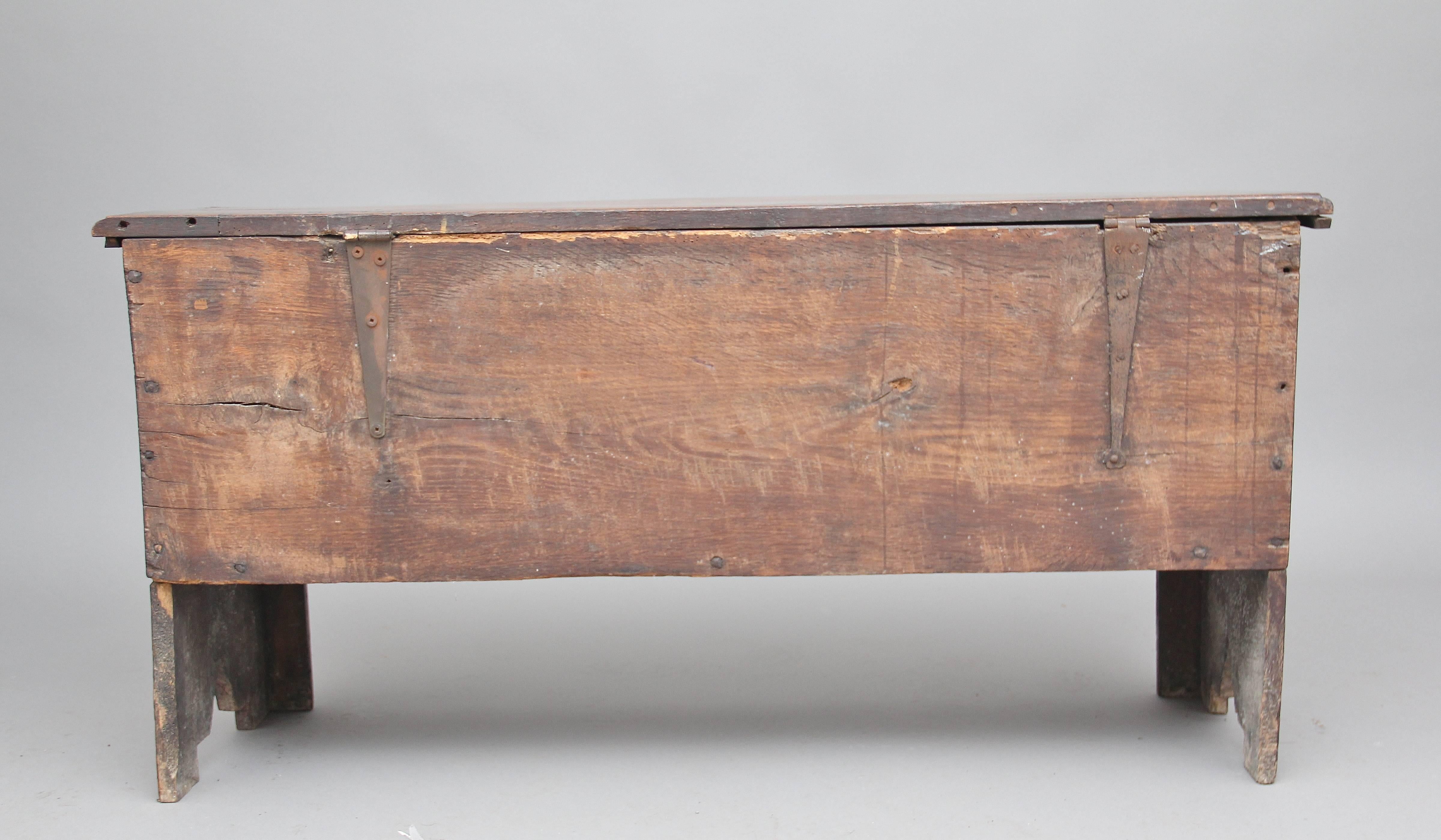 English 18th Century Oak Plank Coffer