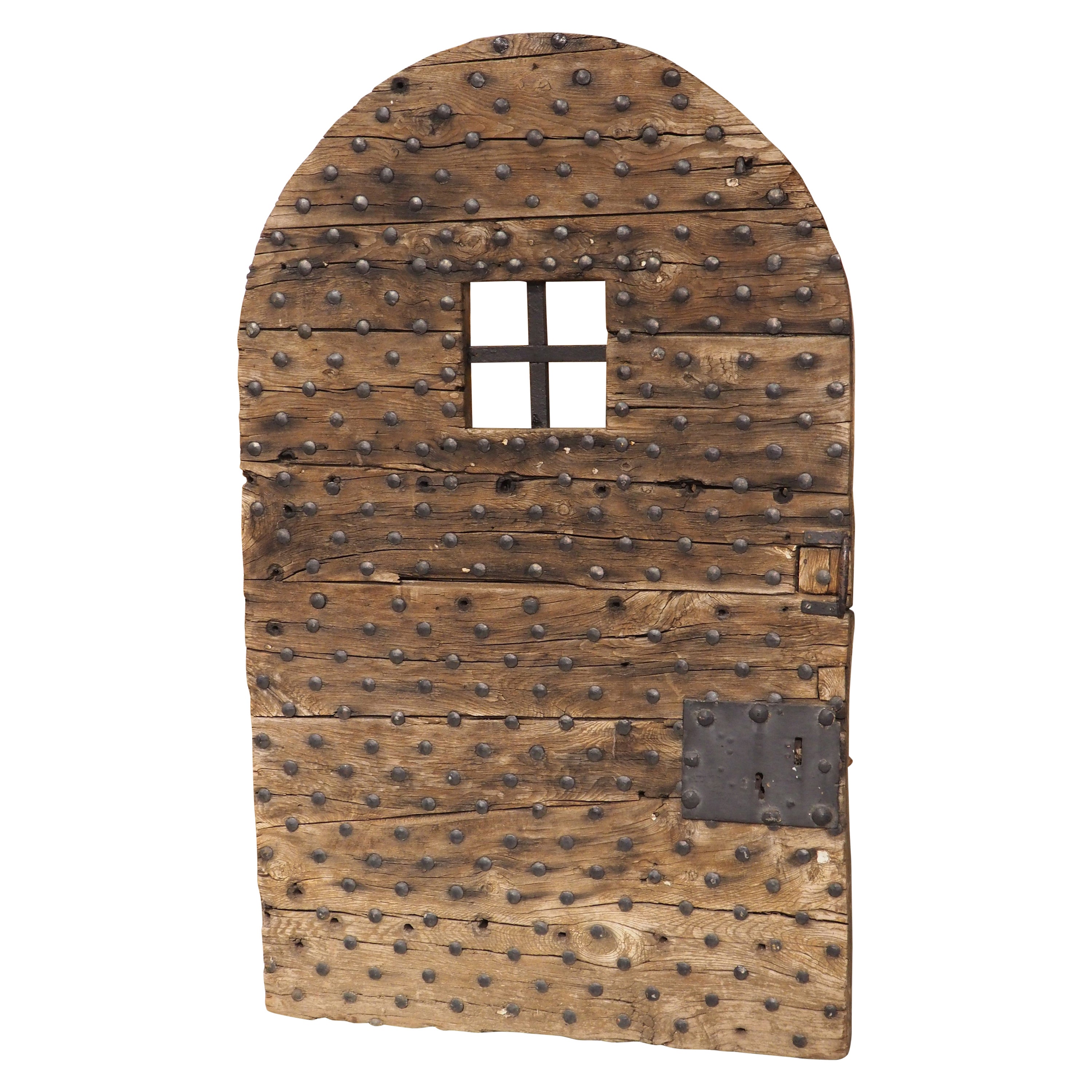 Porta della prigione Porte Cachot in Oak del XVIII secolo da Roman-Sur-Isere, Francia