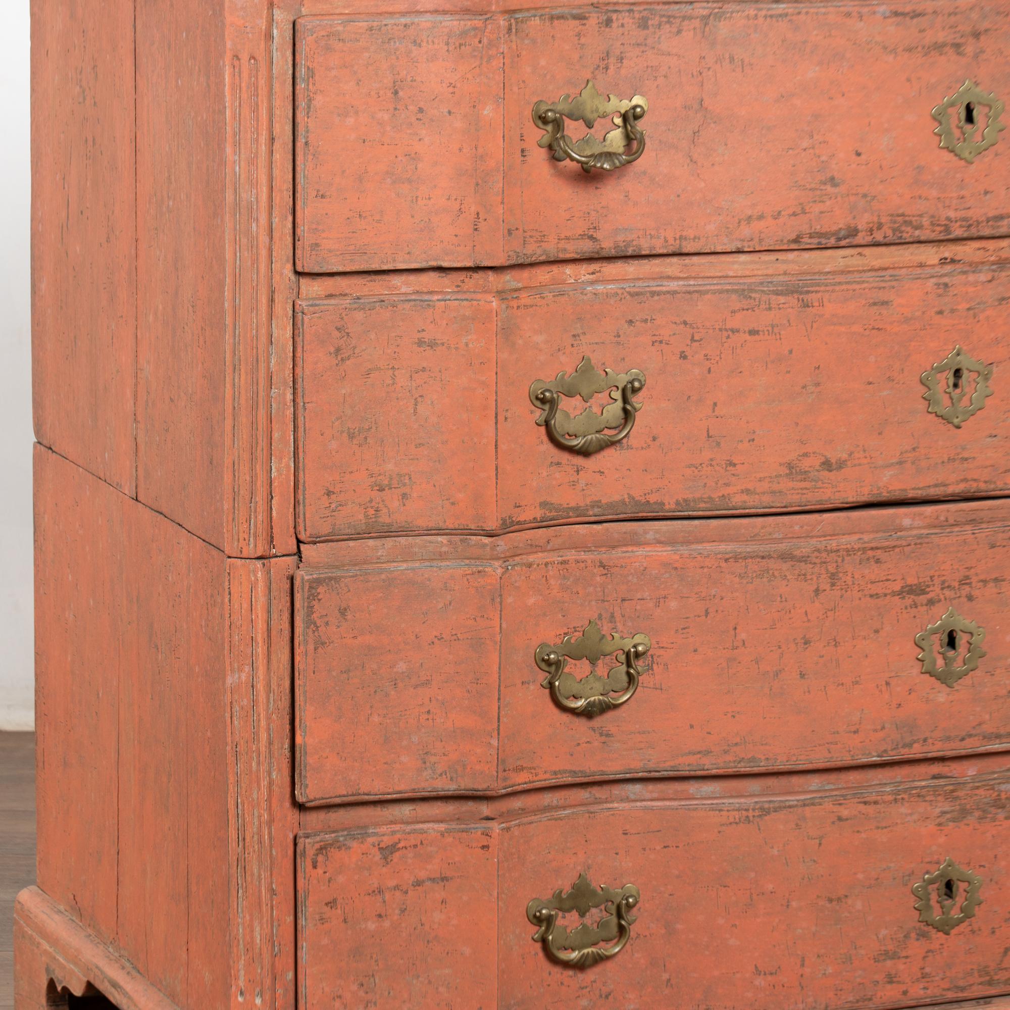 18th Century Oak Rococo Chest of Four Drawers For Sale 6