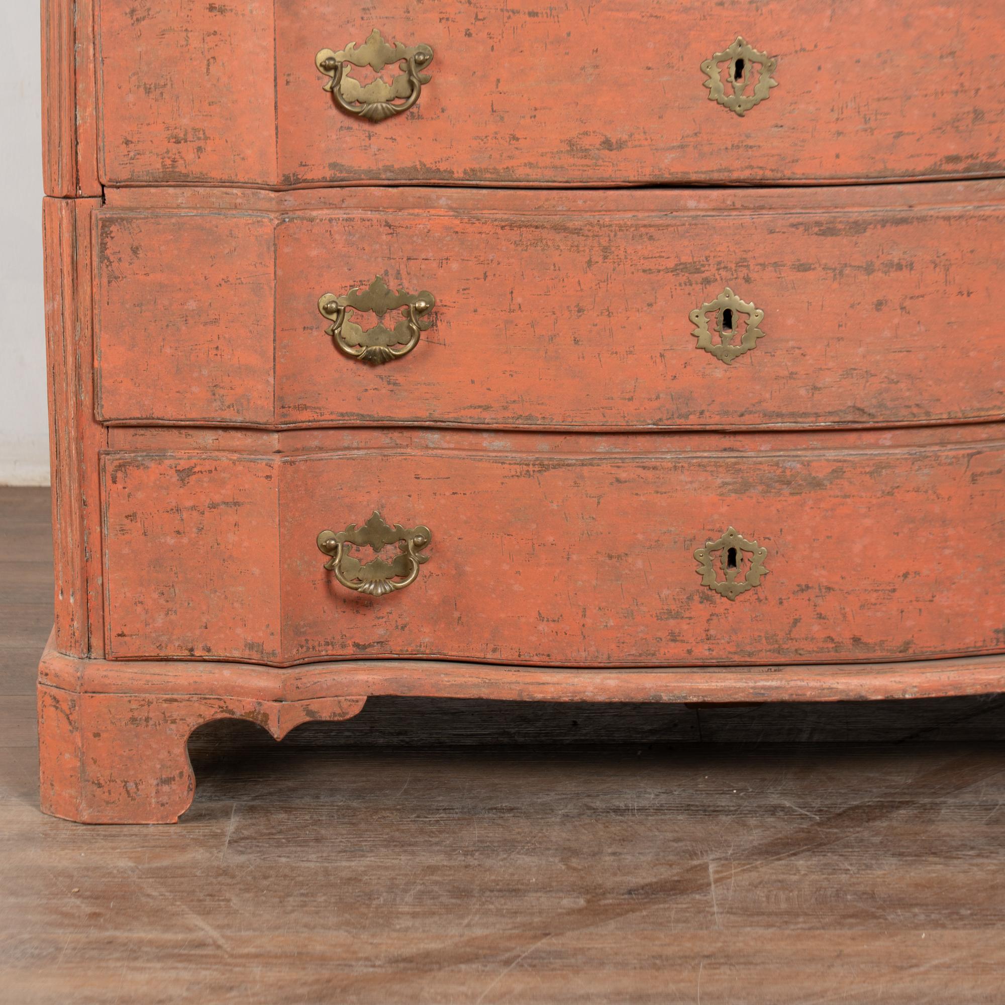18th Century Oak Rococo Chest of Four Drawers For Sale 7