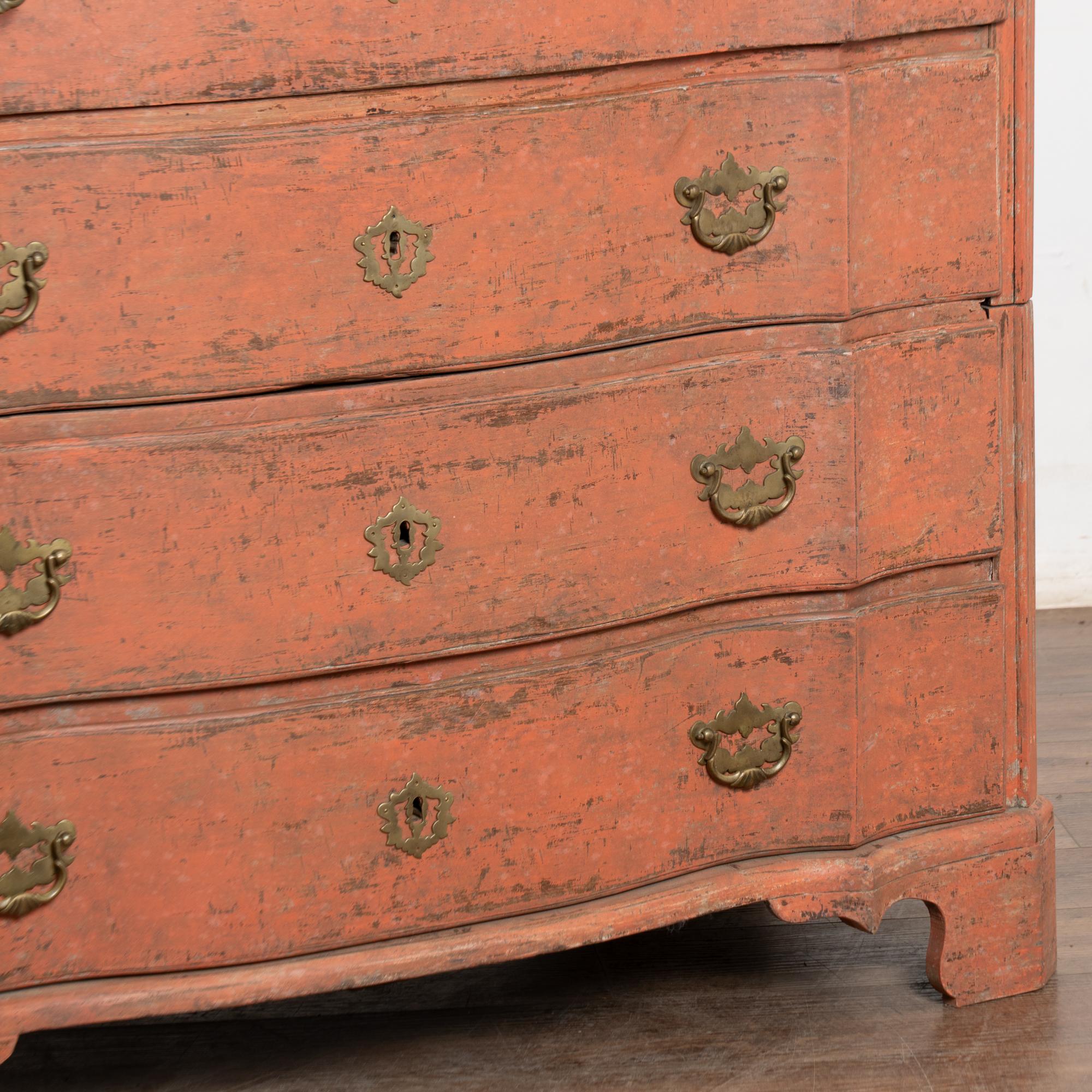 18th Century Oak Rococo Chest of Four Drawers For Sale 8