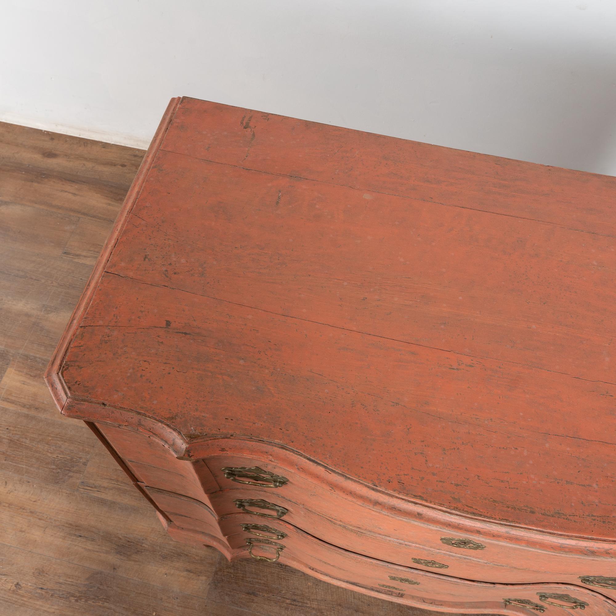 18th Century Oak Rococo Chest of Four Drawers For Sale 1