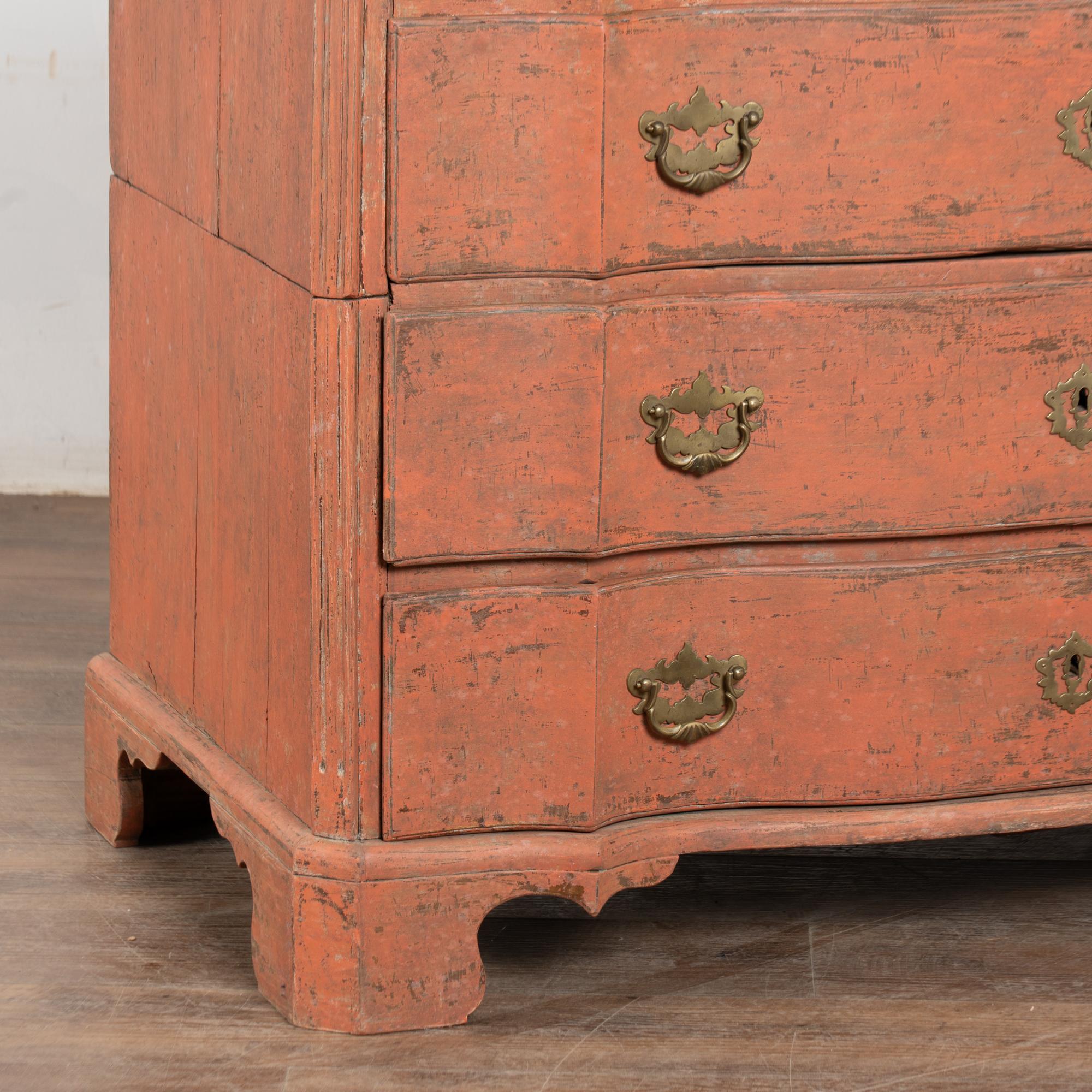 18th Century Oak Rococo Chest of Four Drawers For Sale 4