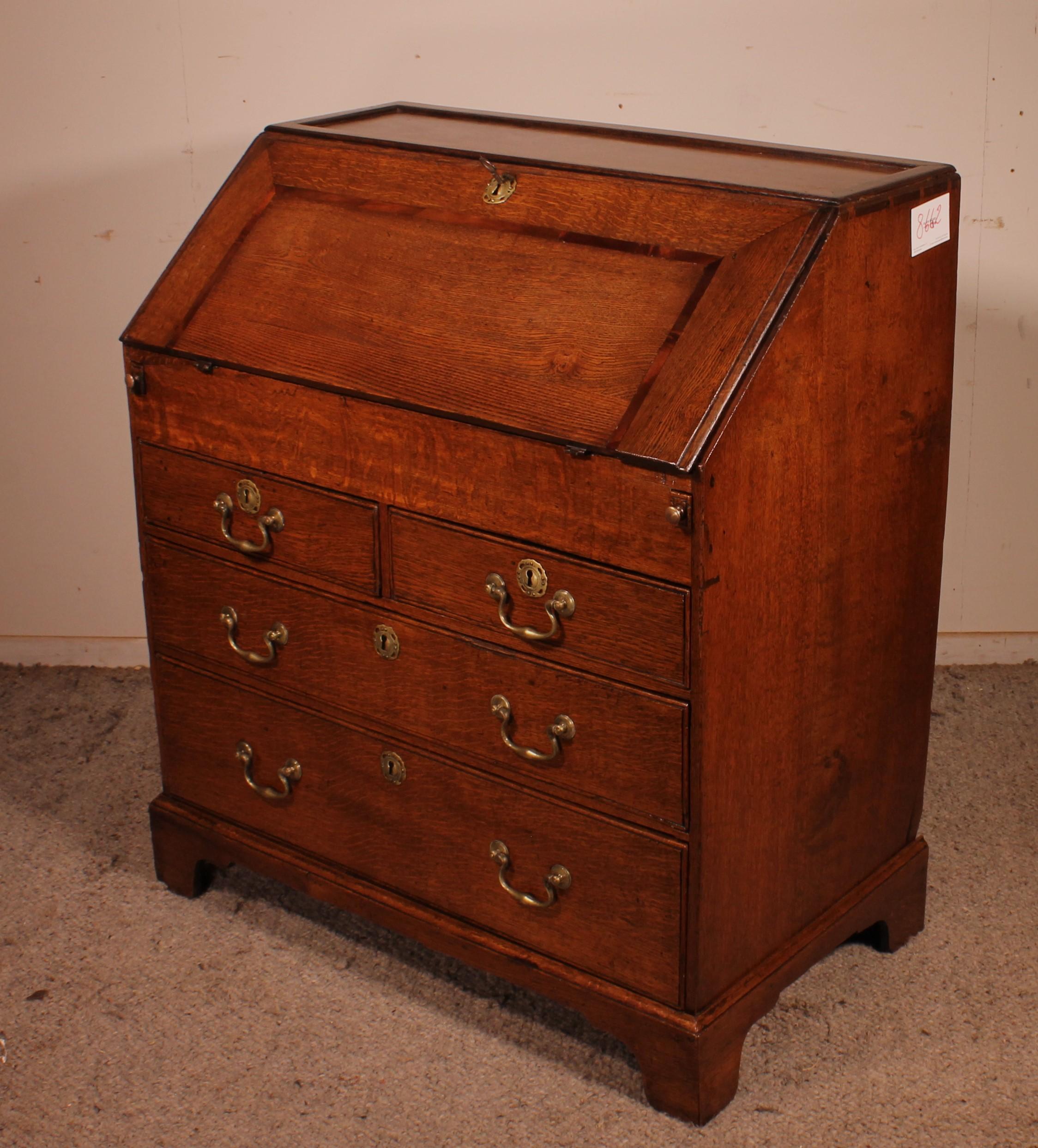 18th Century Oak Secretary From England In Good Condition For Sale In Brussels, Brussels