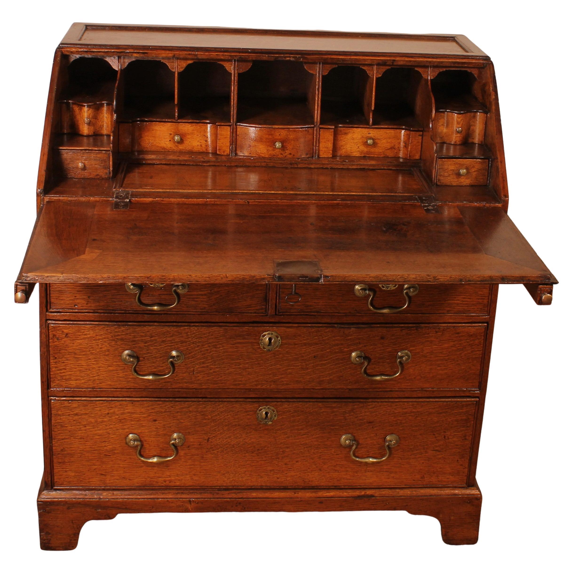 18th Century Oak Secretary From England For Sale