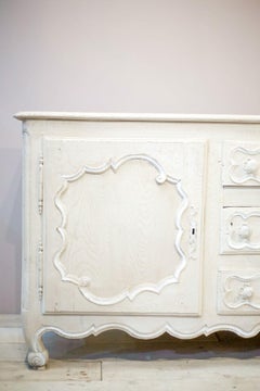 18th Century Oak Sideboard in Rustic White Paint