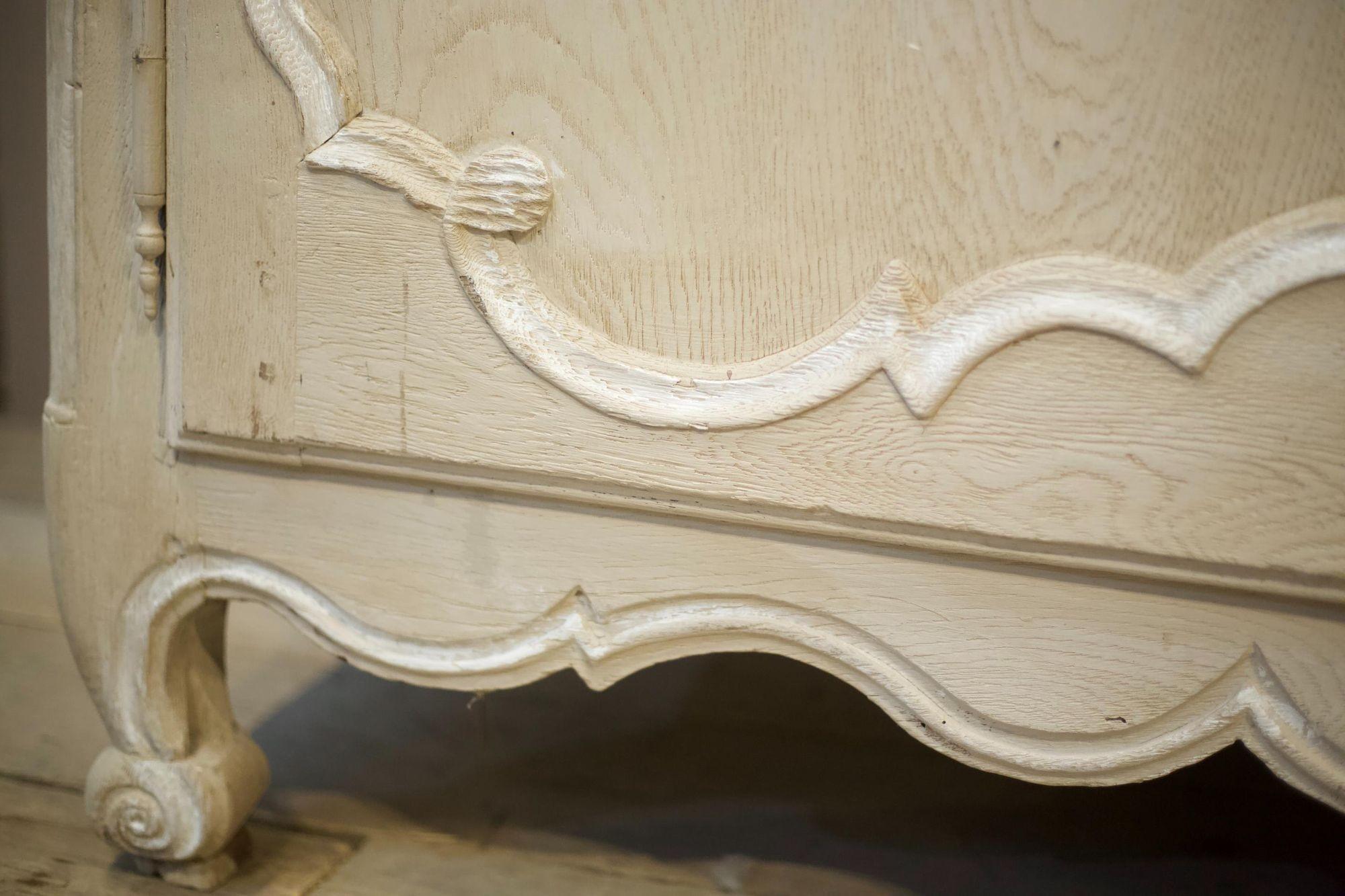 18th Century and Earlier 18th Century Oak Sideboard in Rustic White Paint