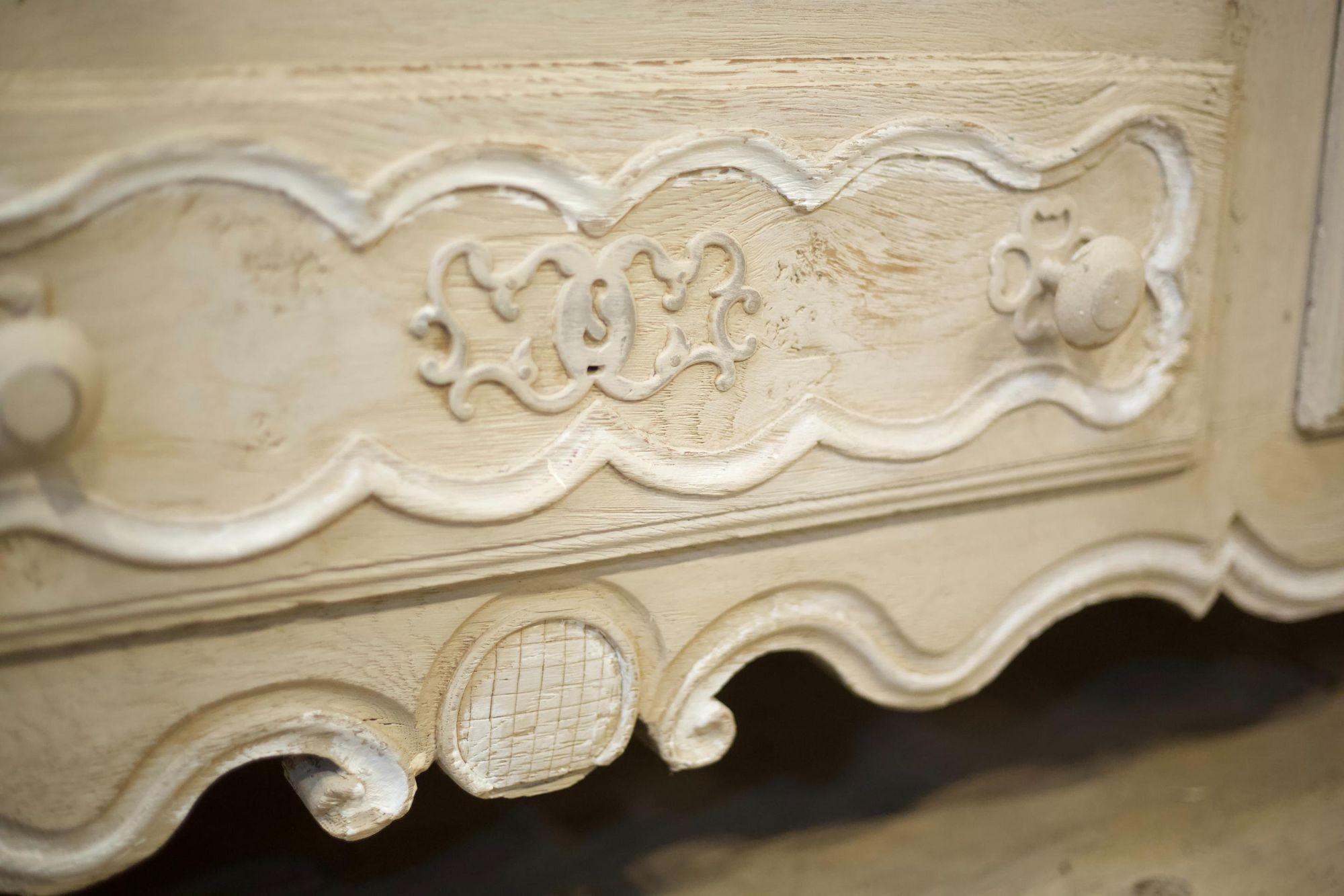 18th Century Oak Sideboard in Rustic White Paint 3
