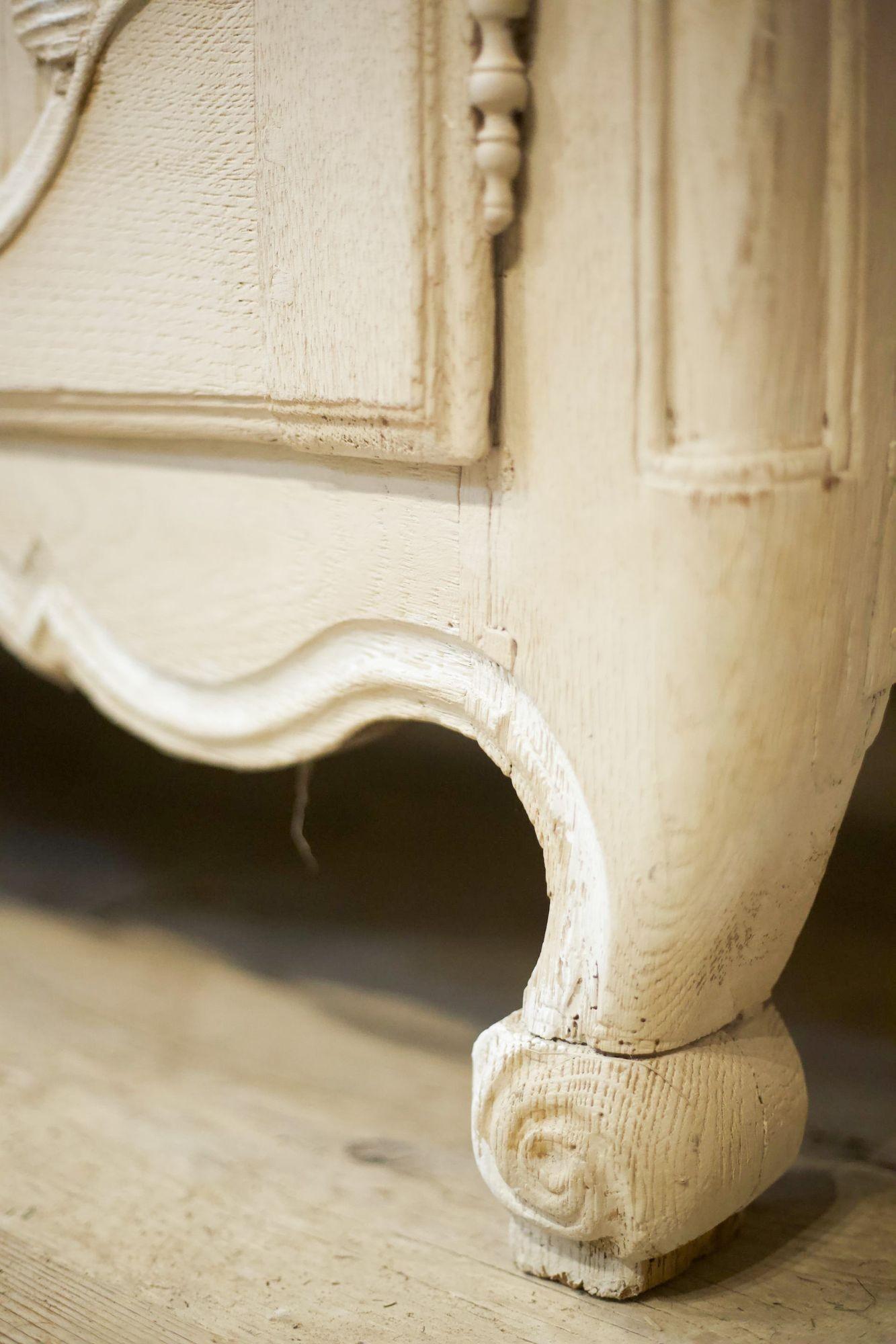 18th Century Oak Sideboard in Rustic White Paint 5
