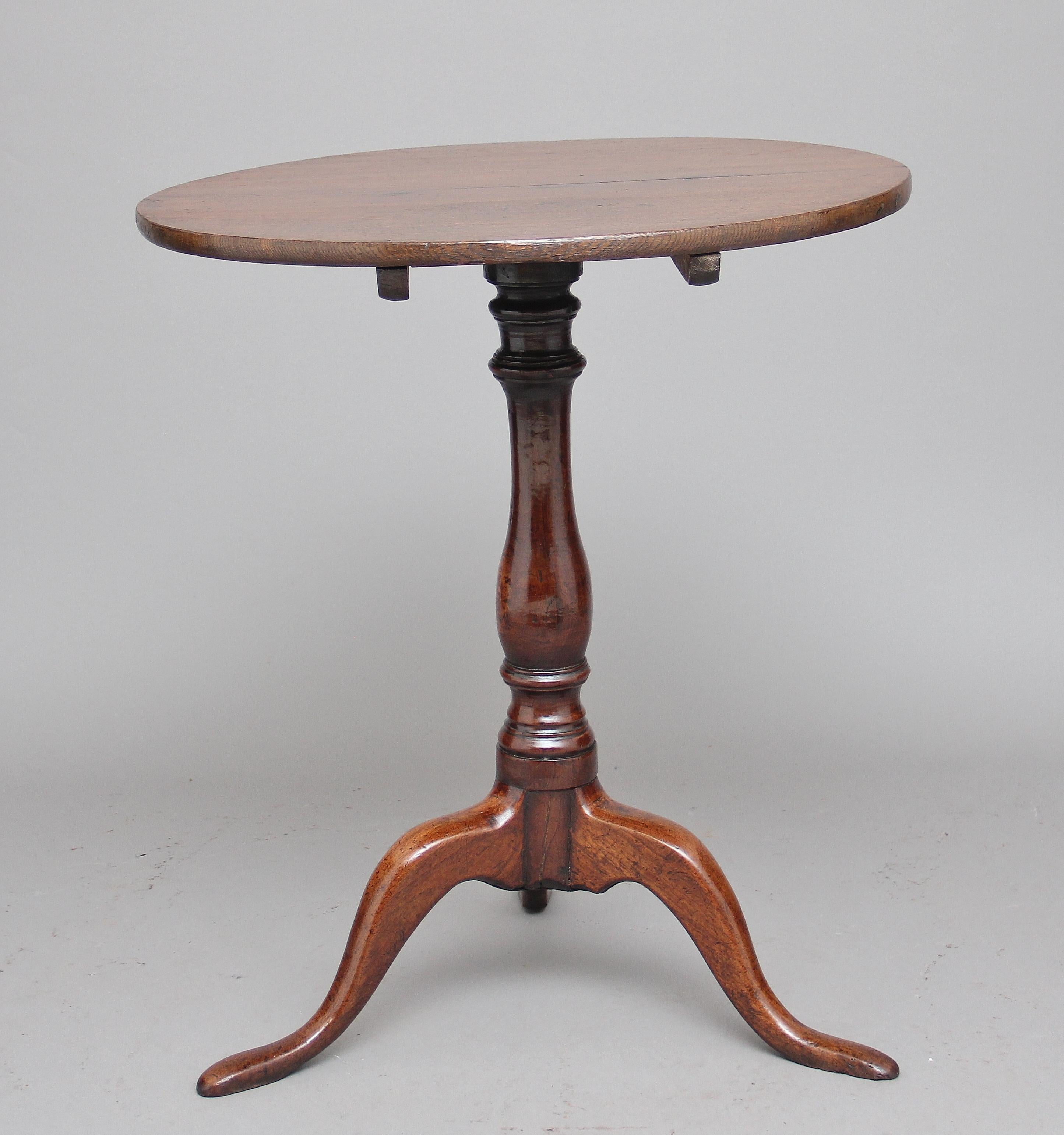 Late 18th Century 18th Century Oak Tripod Table