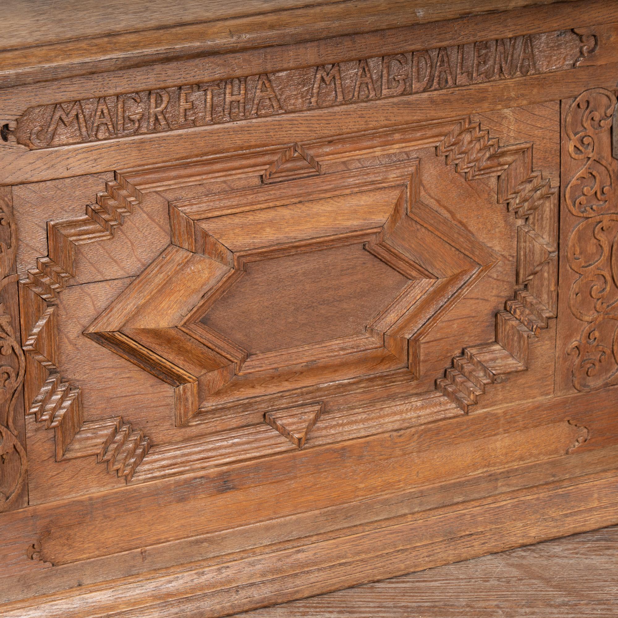 Baule o scrigno in Oak del XVIII secolo, Danimarca in vendita 3