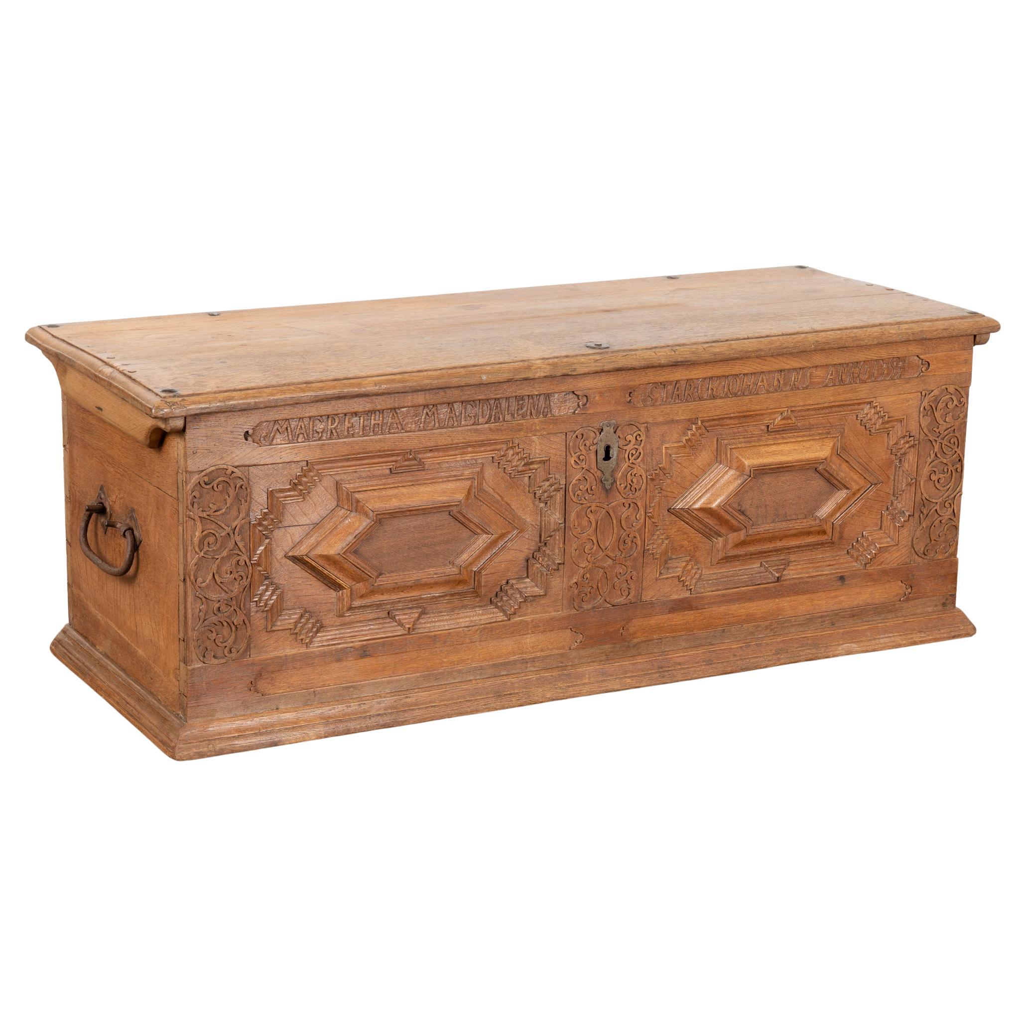 18th Century Oak Trunk or Coffer, Denmark