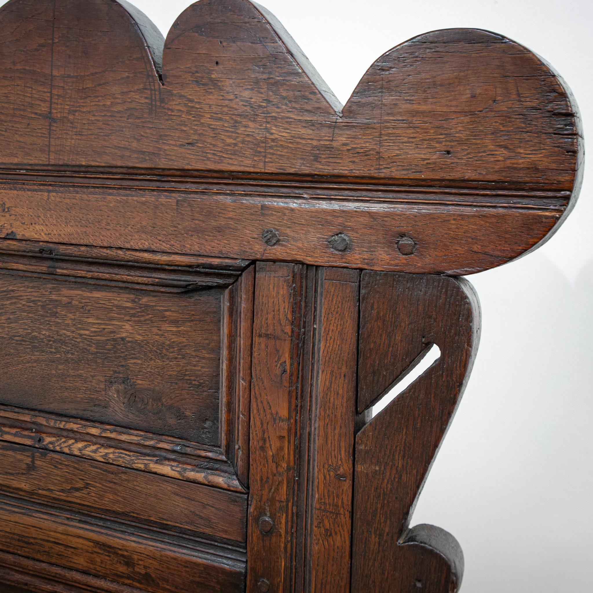 Rustic 18th Century Oak Wainscot Chair For Sale