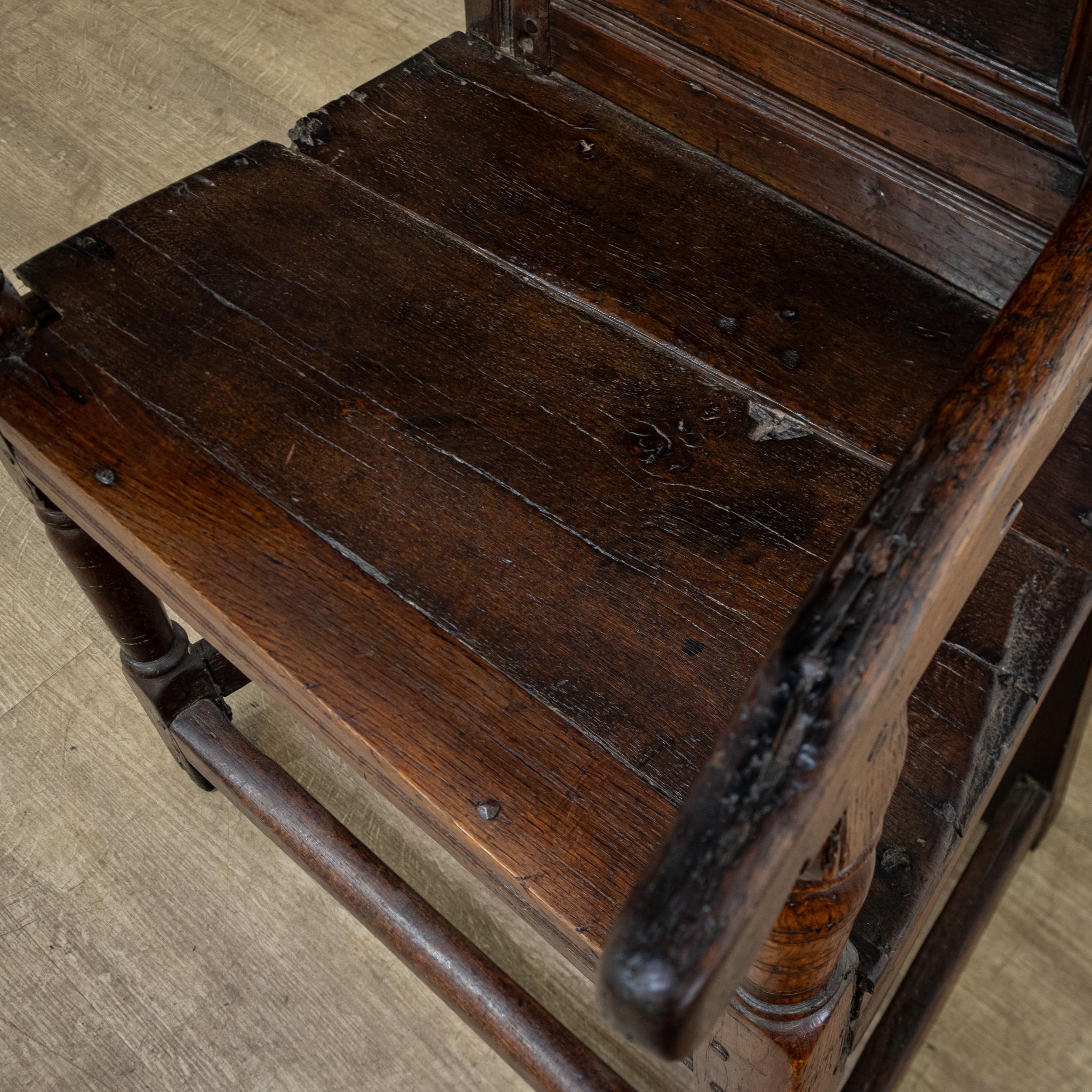 British 18th Century Oak Wainscot Chair For Sale