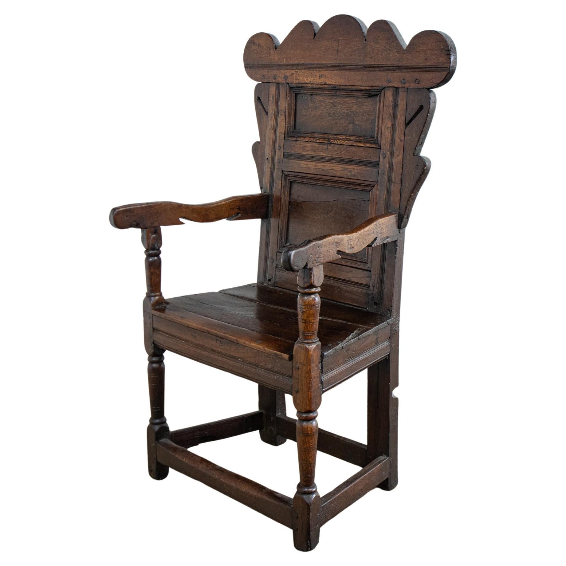 18th Century Oak Wainscot Chair For Sale