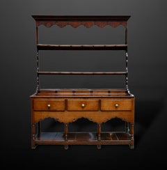 18th Century Oak Welsh Dresser Base and Rack