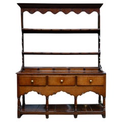 18th Century Oak Welsh Dresser Base and Rack