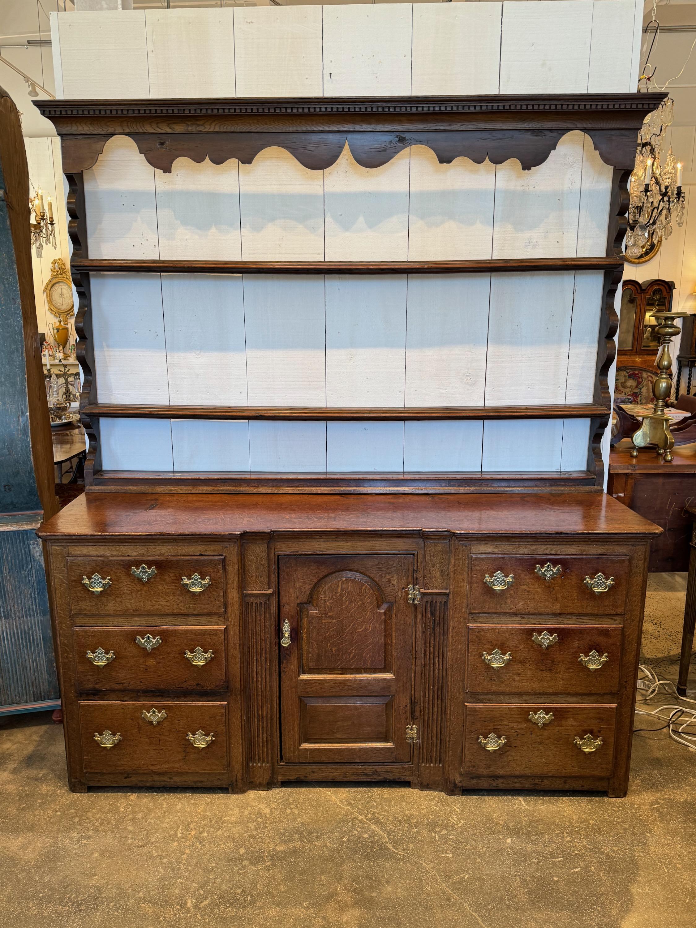 British 18th Century Oak Welsh Dresser For Sale