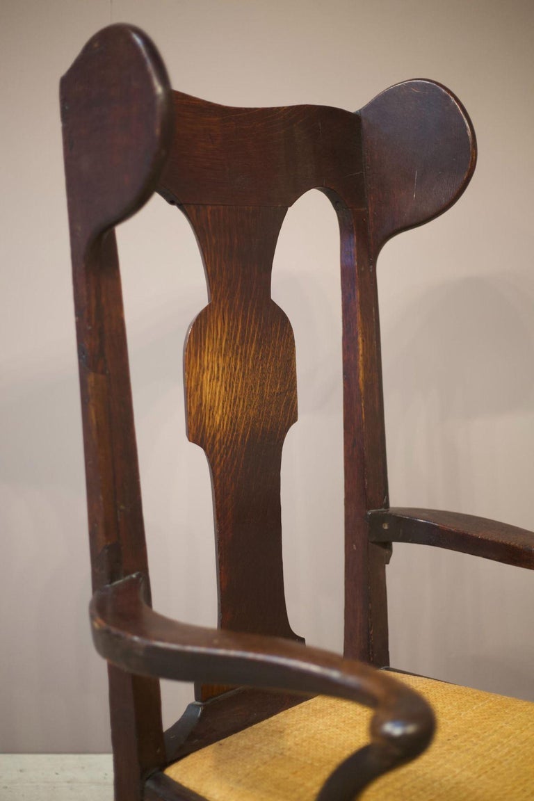 18th Century Oak Winged Lambing Chair For Sale at 1stDibs