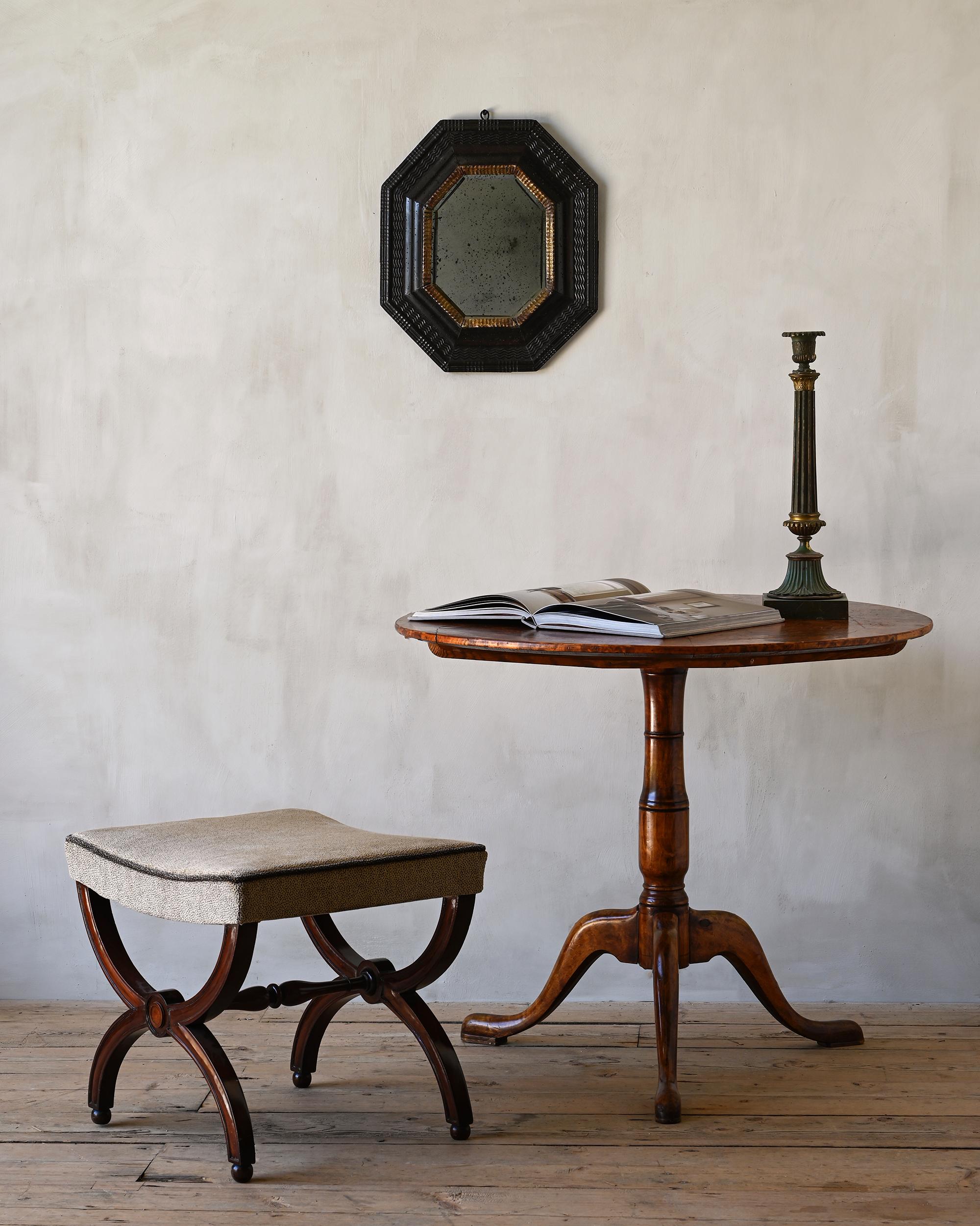 Fine and rare 18th century octagonal baroque mirror ini ts original finish and mirror glass. circa 1730, Sweden/N European.