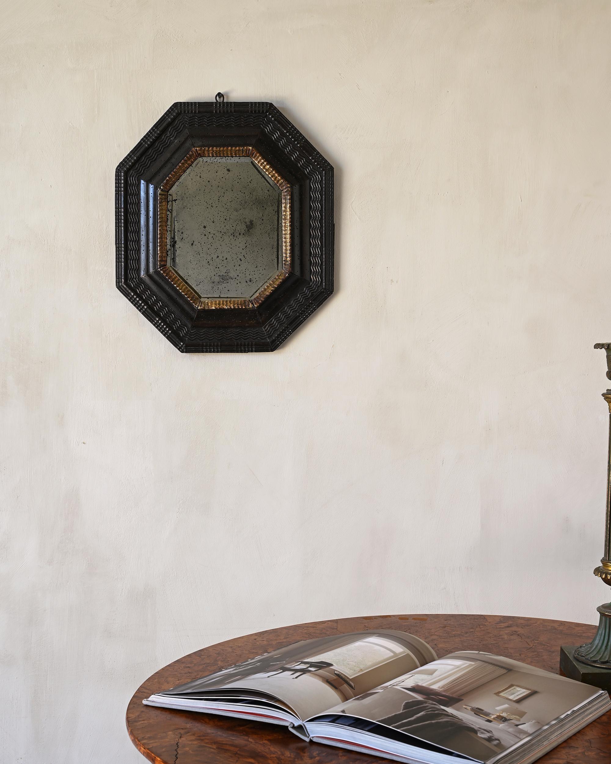 Swedish 18th Century Octagonal Baroque Mirror For Sale