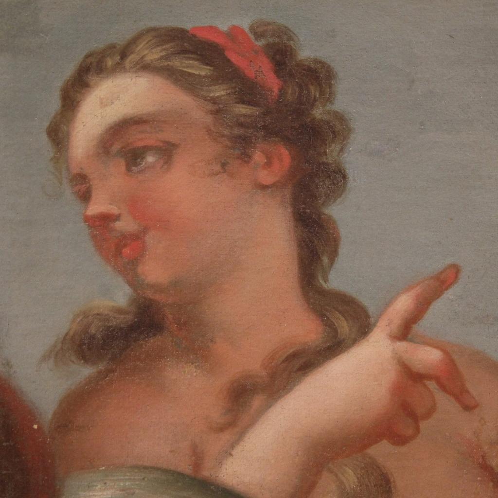 18th Century Oil Canvas Italian Painting Mythological Triumph of Galatea, 1780 For Sale 7