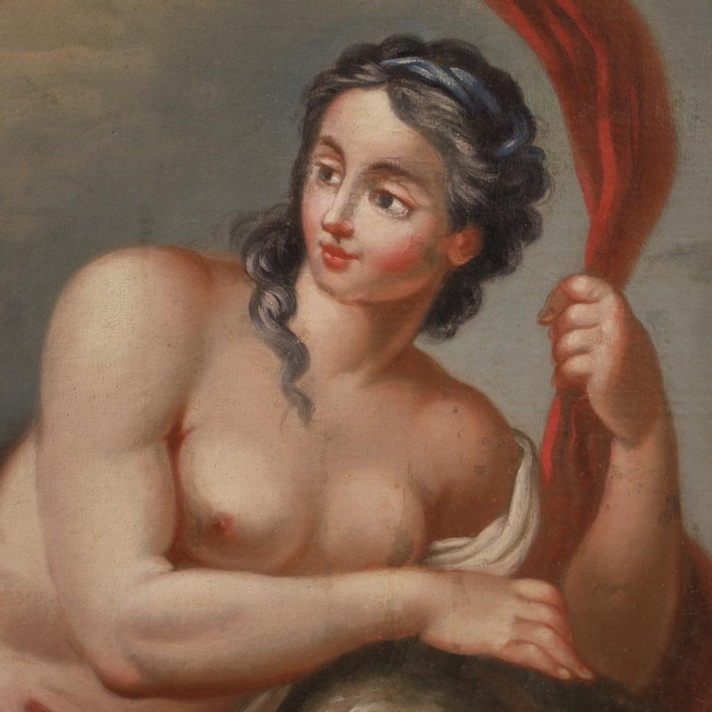 18th Century Oil Canvas Italian Painting Mythological Triumph of Galatea, 1780 For Sale 9