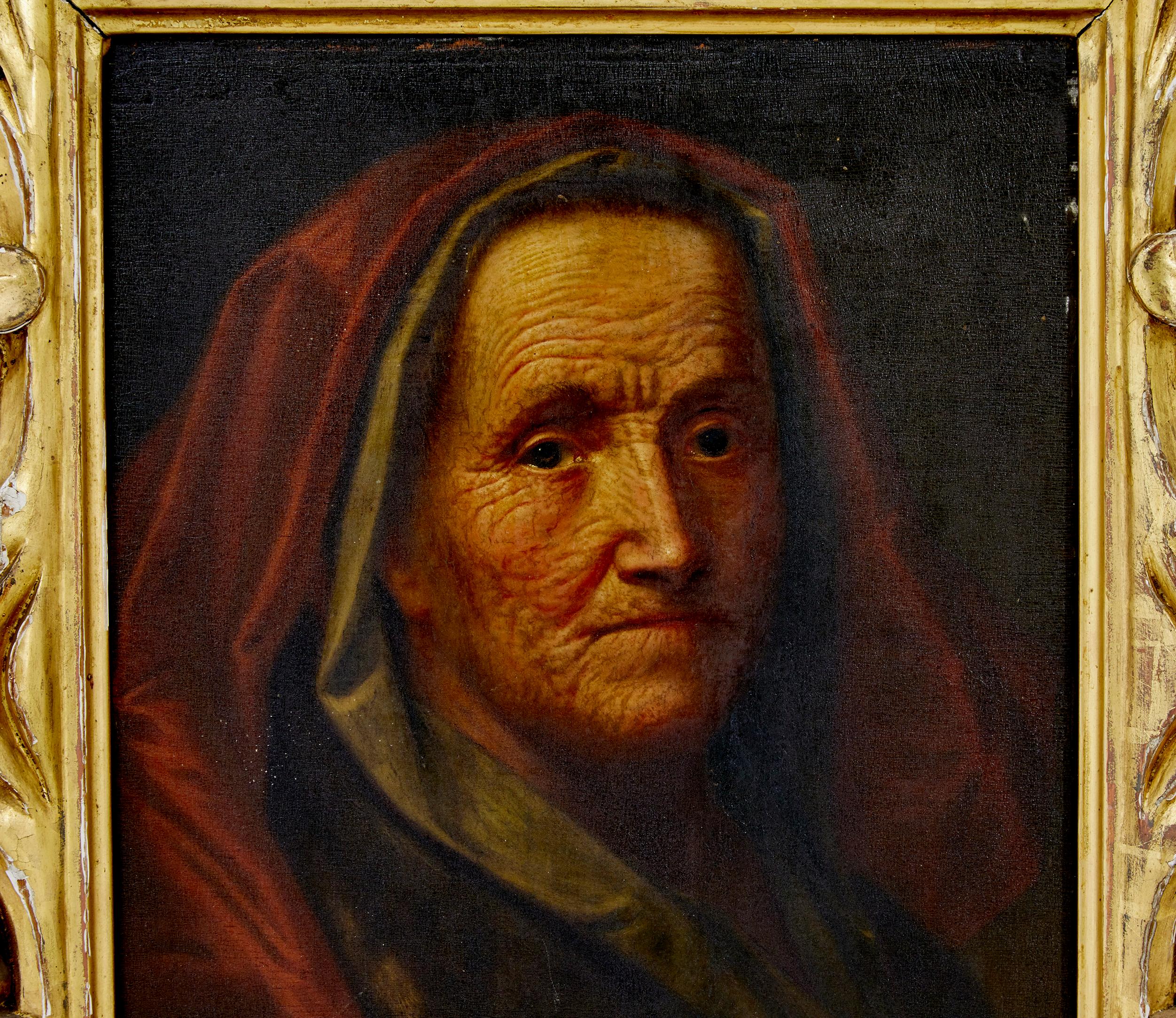 Georgien Huile sur carton du 18e siècle représentant une dame, attribuée à Balthasar Denner en vente