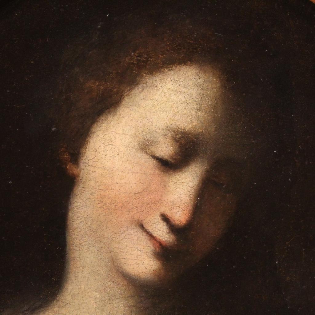 18th Century Oil on Canvas Antique French Female Portrait Painting, 1780 1