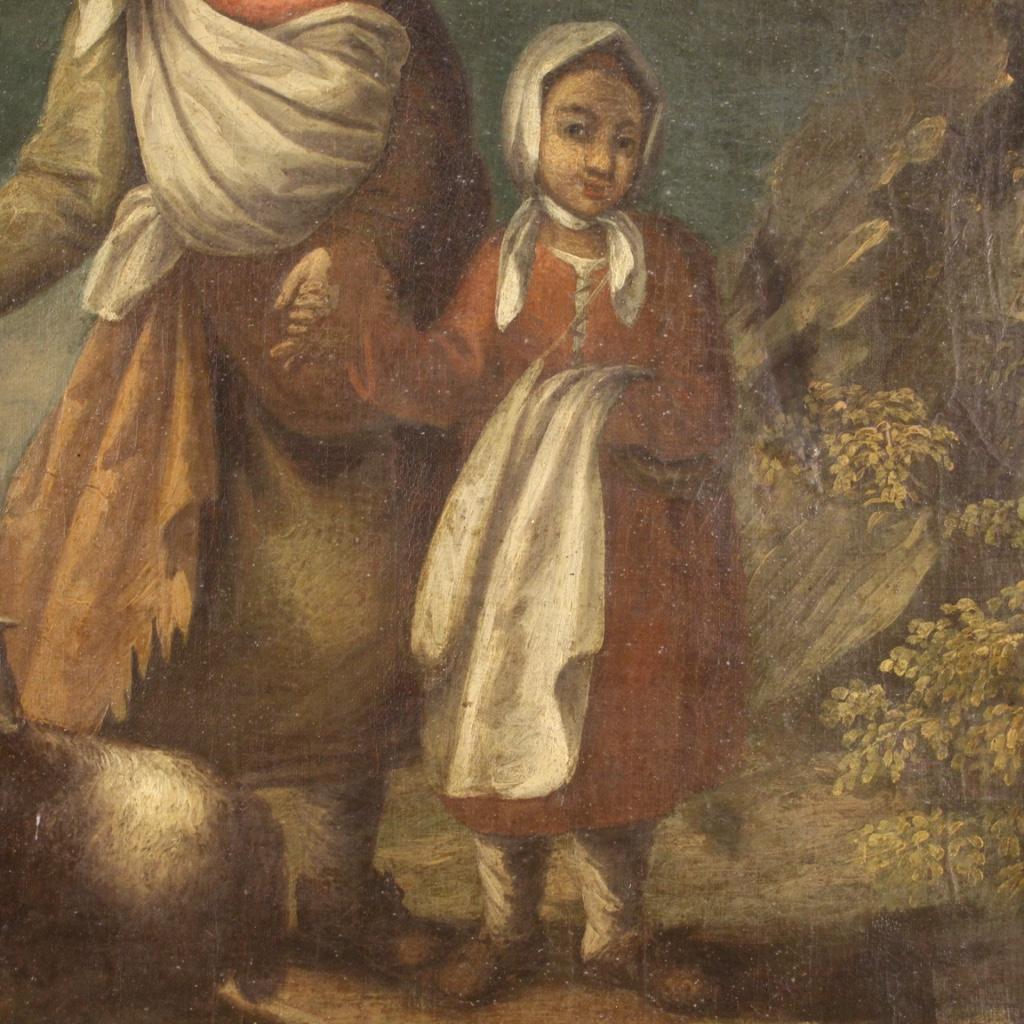 Antikes französisches Genre-Gemälde, Öl auf Leinwand, 18. Jahrhundert, 1780 6