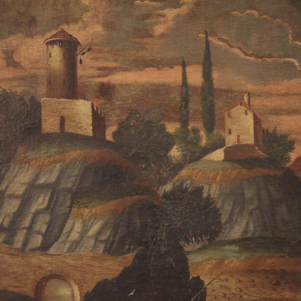 18th Century Oil on Canvas Antique Italian Landscape Painting, 1770 1