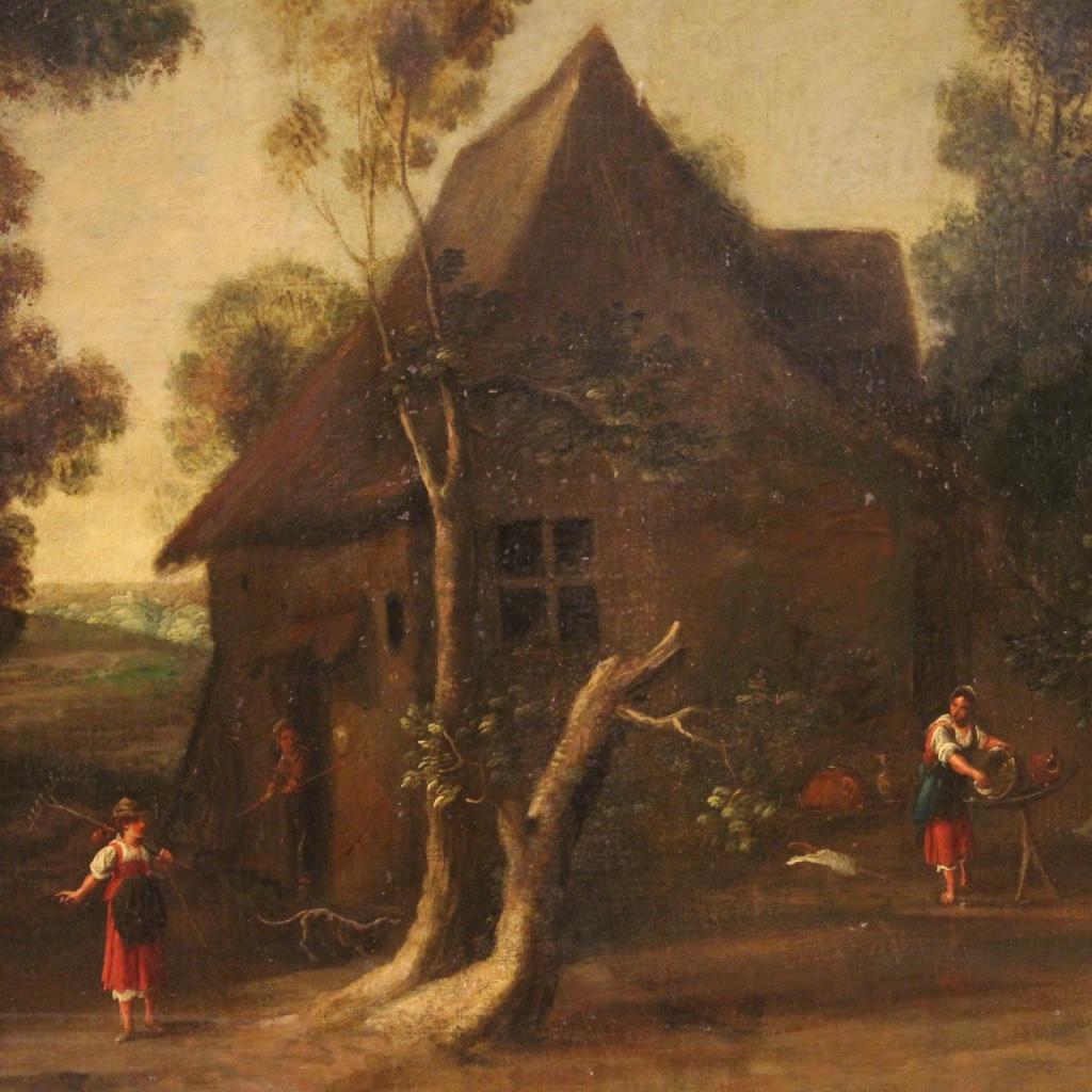 18th Century Oil on Canvas Antique Italian Landscape Painting, 1780 6