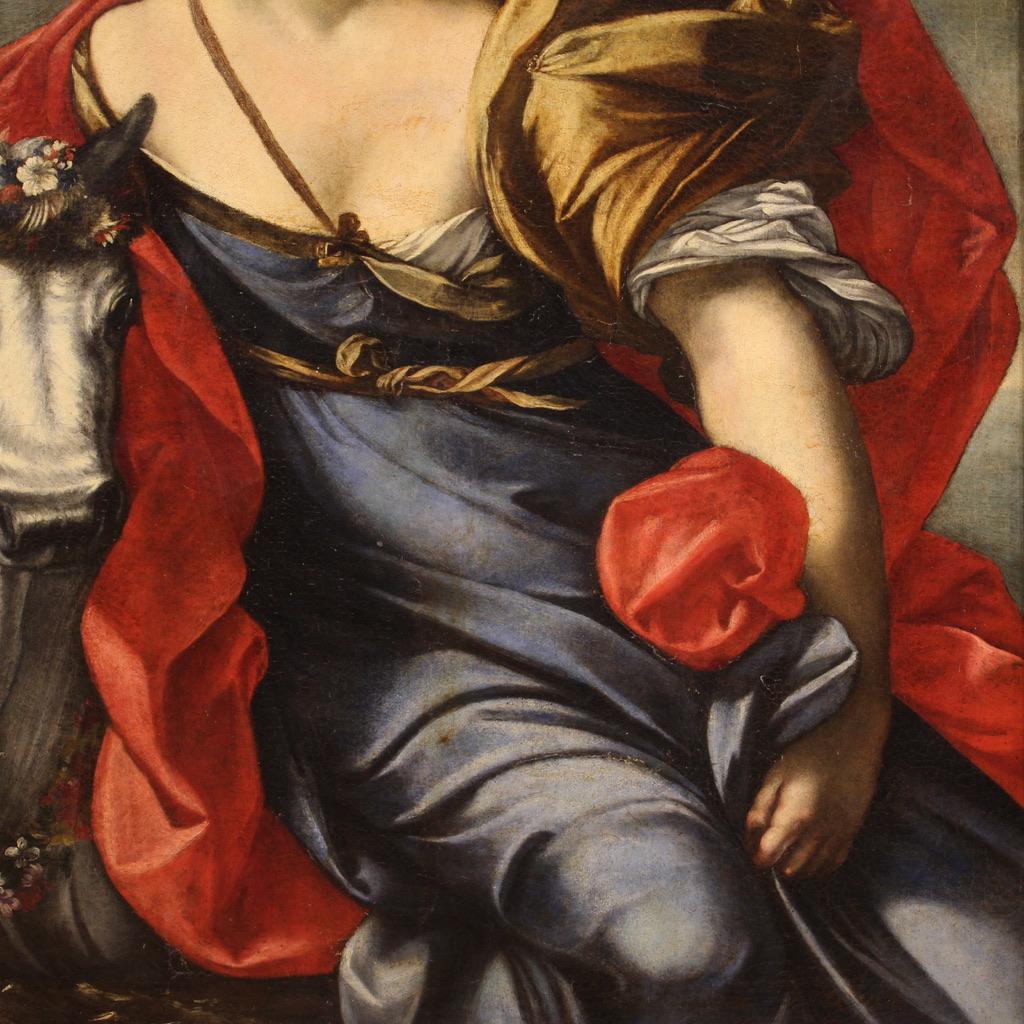 18th Century Oil on Canvas Antique Italian Mythological Painting Europa, 1720 6