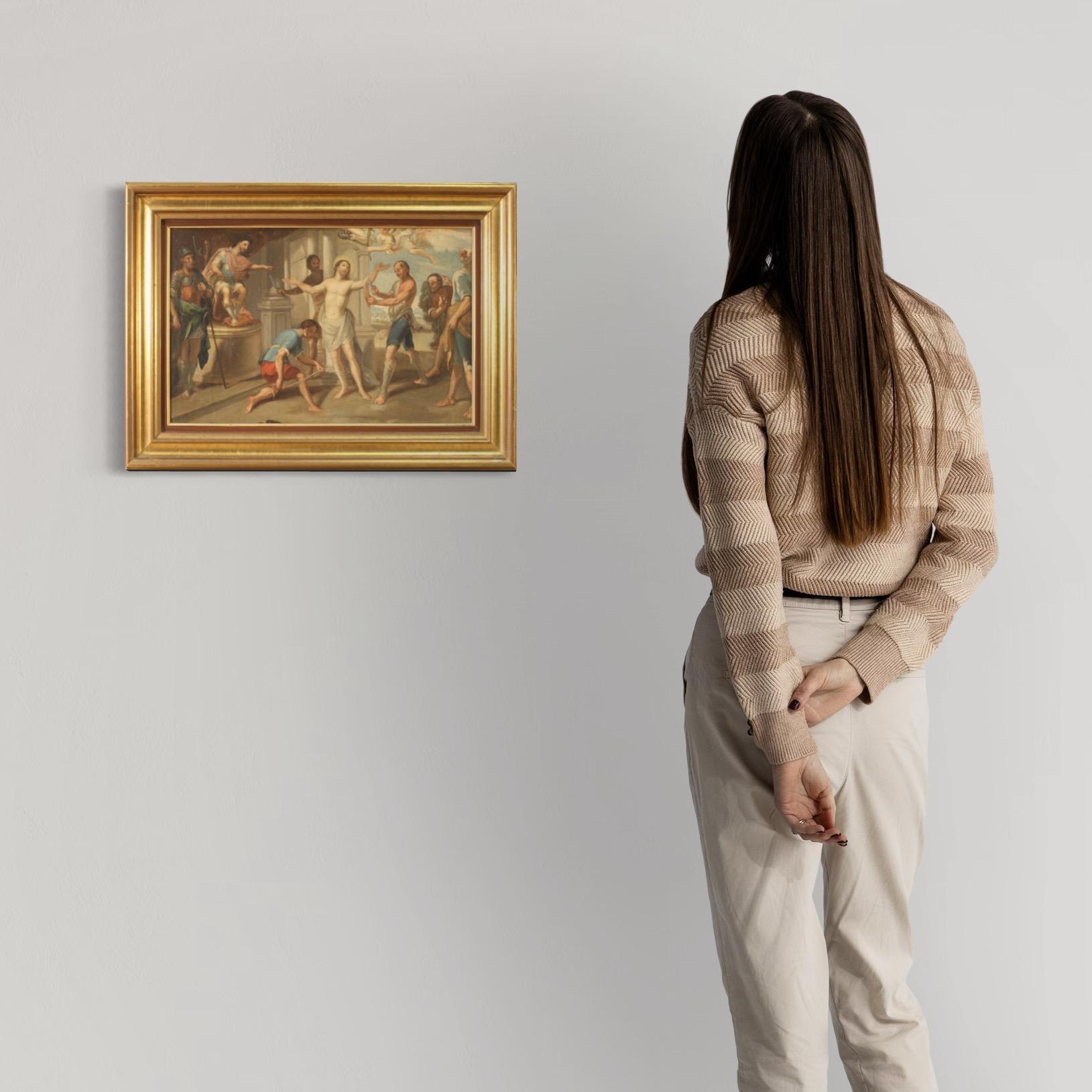 Antikes italienisches Gemälde, Martyrdom des heiligen Bartholomew, Öl auf Leinwand, 18. Jahrhundert im Angebot 9