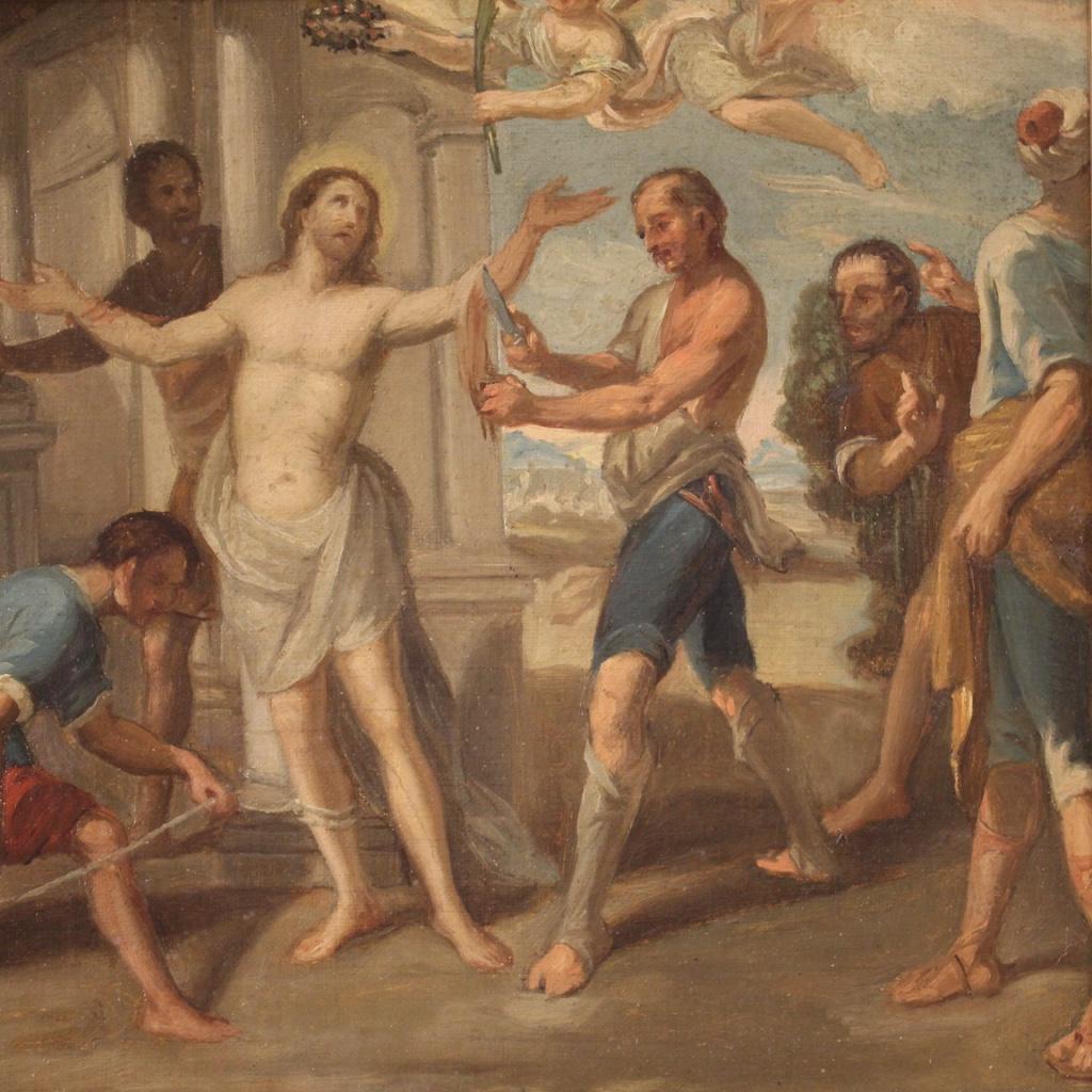 Antikes italienisches Gemälde, Martyrdom des heiligen Bartholomew, Öl auf Leinwand, 18. Jahrhundert (Italienisch) im Angebot