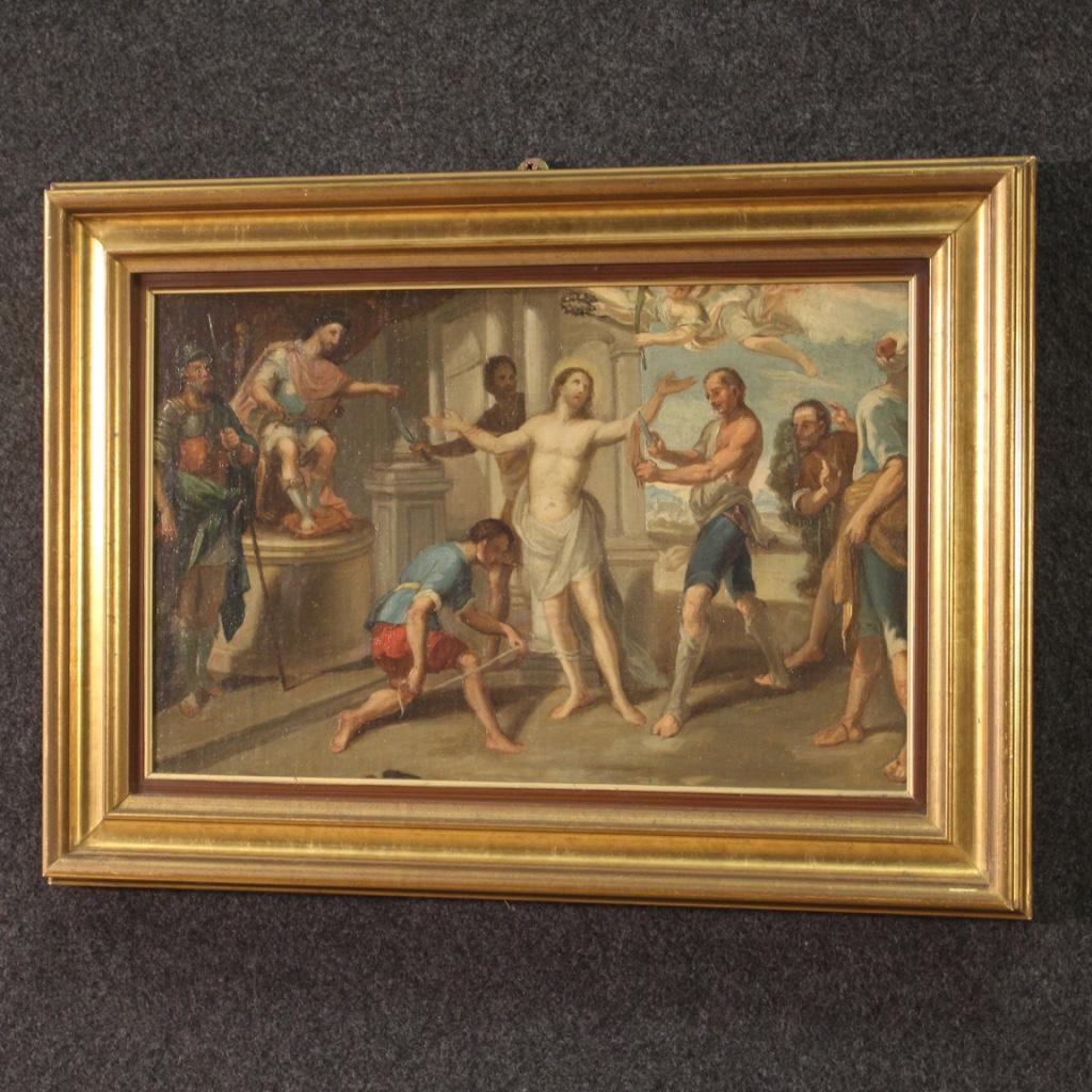 18th Century Oil on Canvas Antique Italian Painting Martyrdom of St. Bartholomew For Sale 2