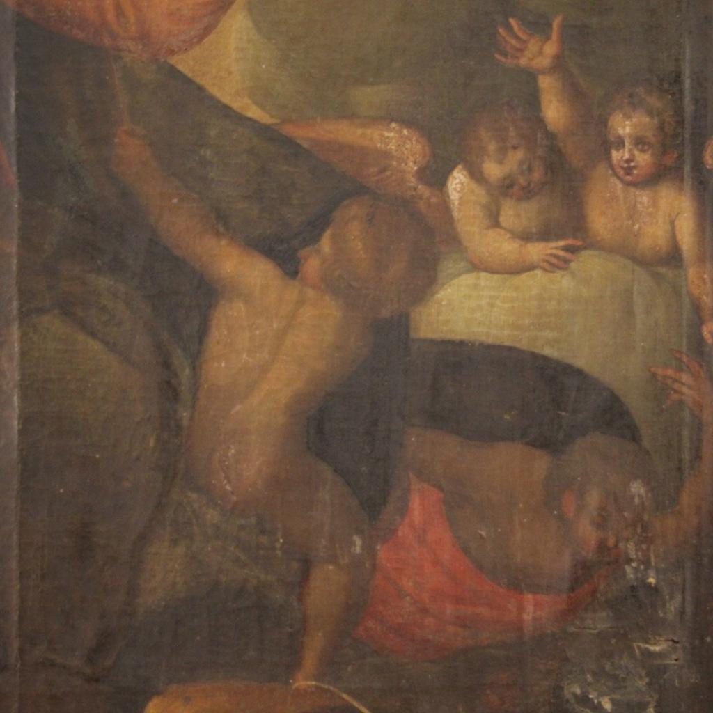 18th Century Oil on Canvas Antique Italian Religious Painting, 1720 7