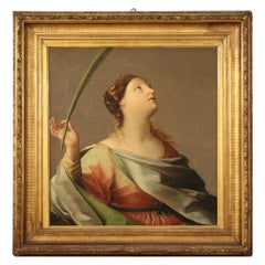 18th Century Oil On Canvas Antique Italian Religious Painting, 1730s