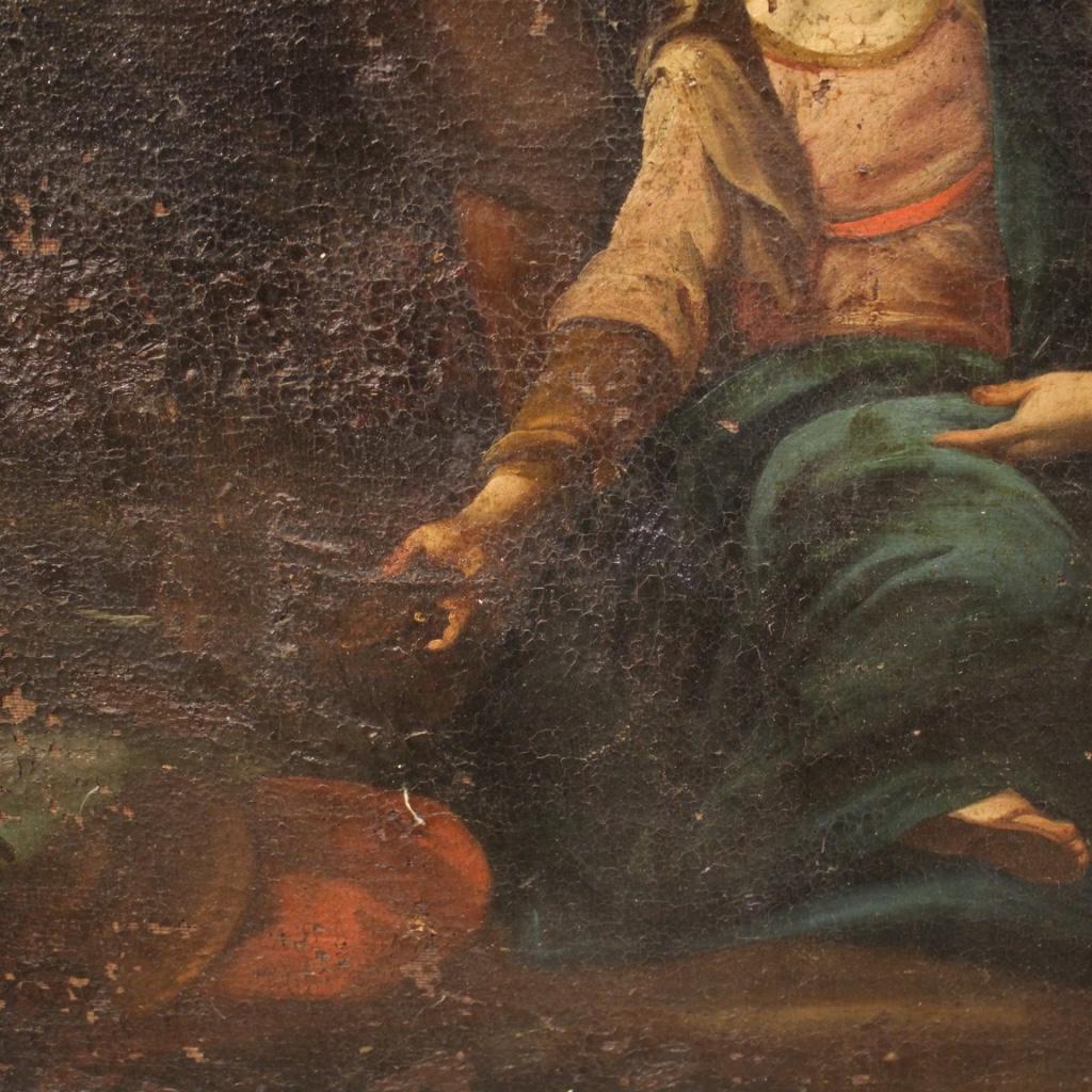 18th Century Oil on Canvas Antique Italian Religious Painting, 1780 7