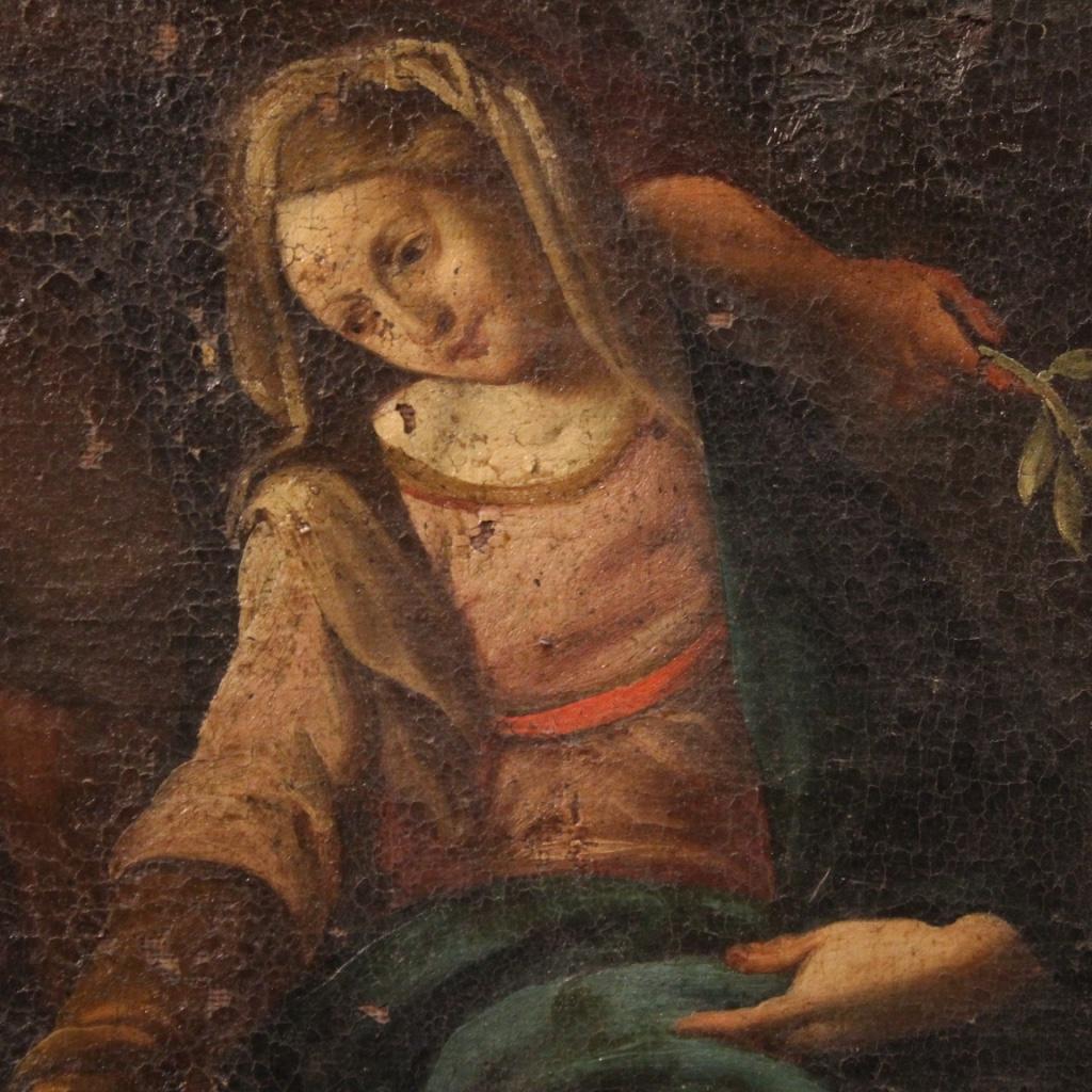 18th Century Oil on Canvas Antique Italian Religious Painting, 1780 3