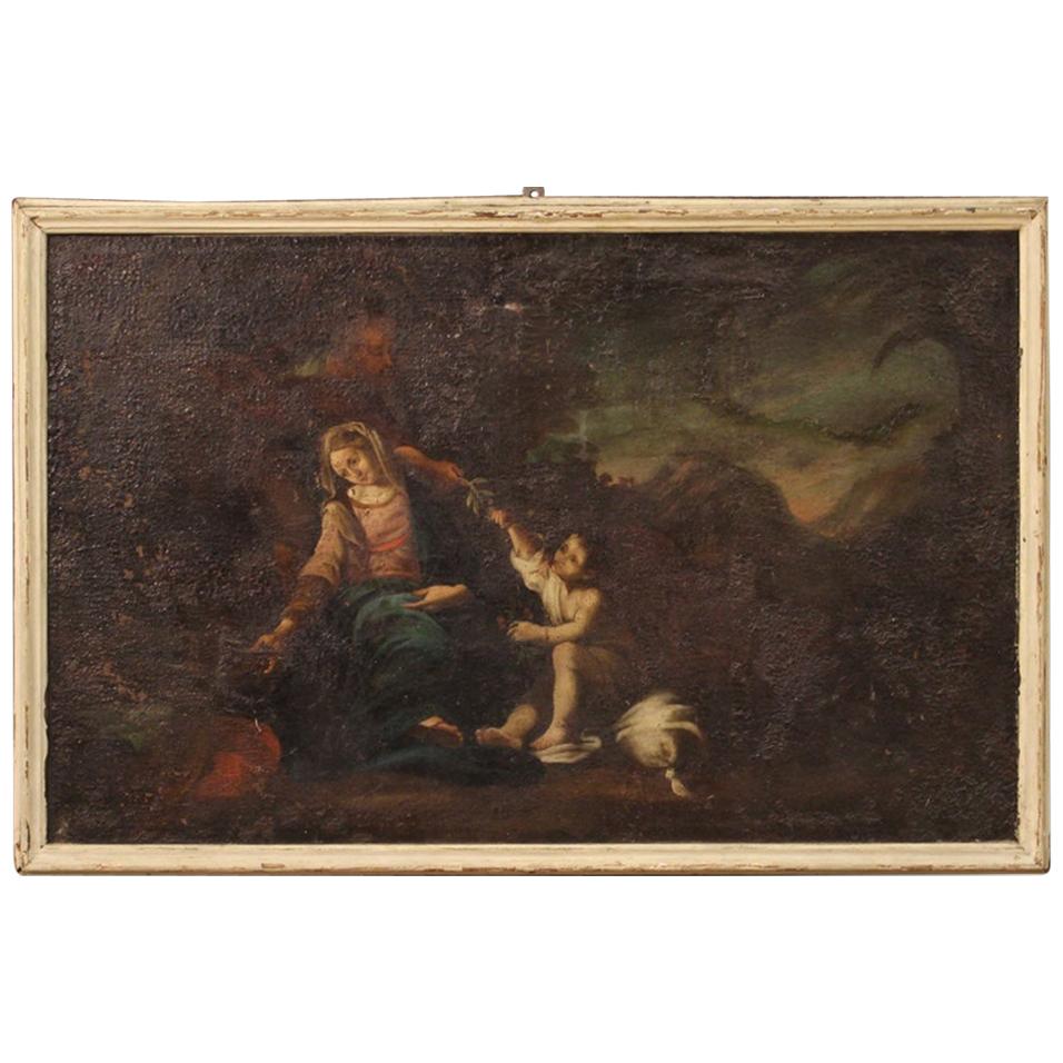 18th Century Oil on Canvas Antique Italian Religious Painting, 1780