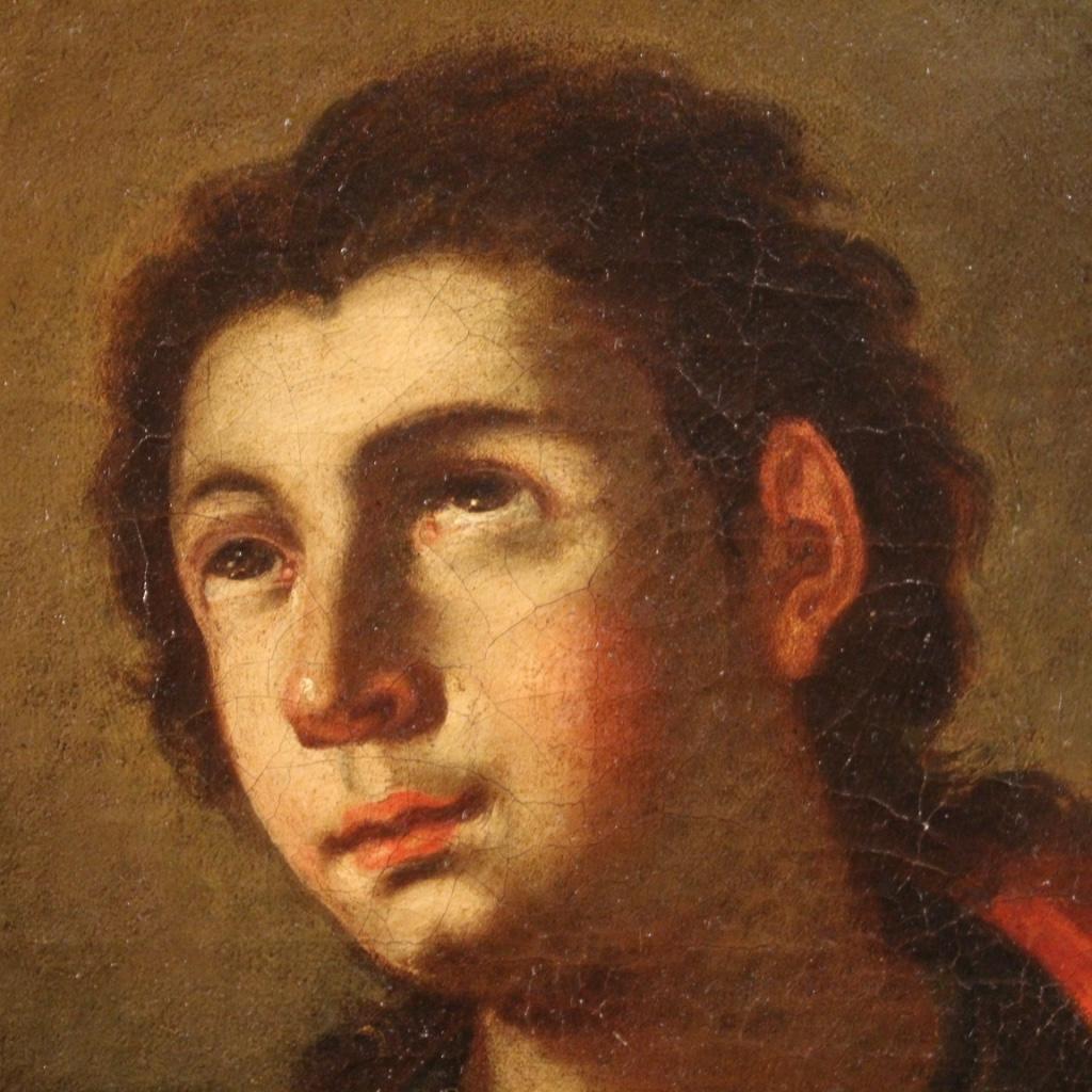 18th Century Oil on Canvas Antique Italian Religious Painting Saint Pantaleon 1
