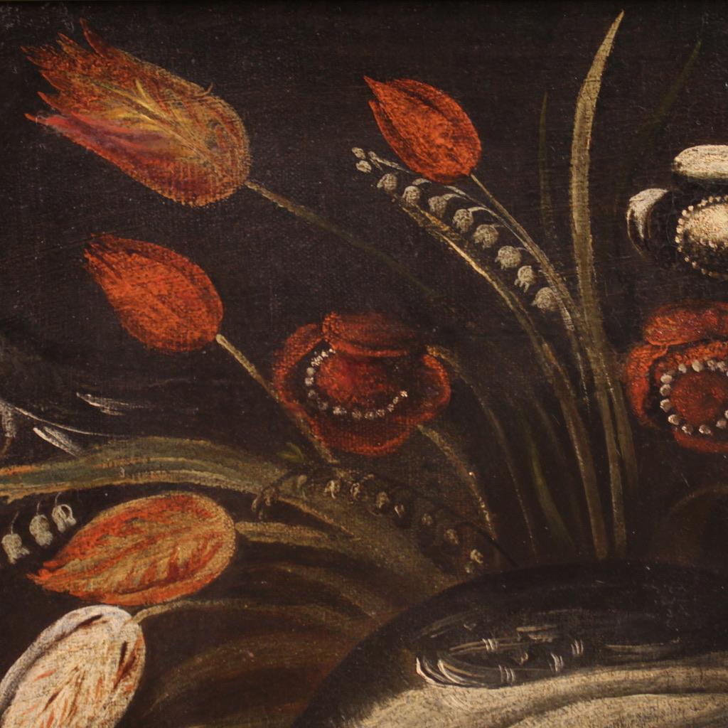 18th Century Oil On Canvas Antique Italian Still Life Painting, 1770 6
