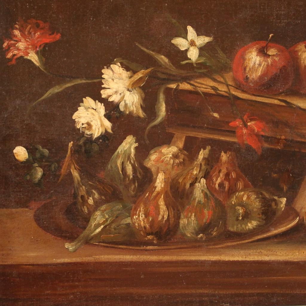 18th Century Oil on Canvas Antique Italian Still Life Painting, 1770 1